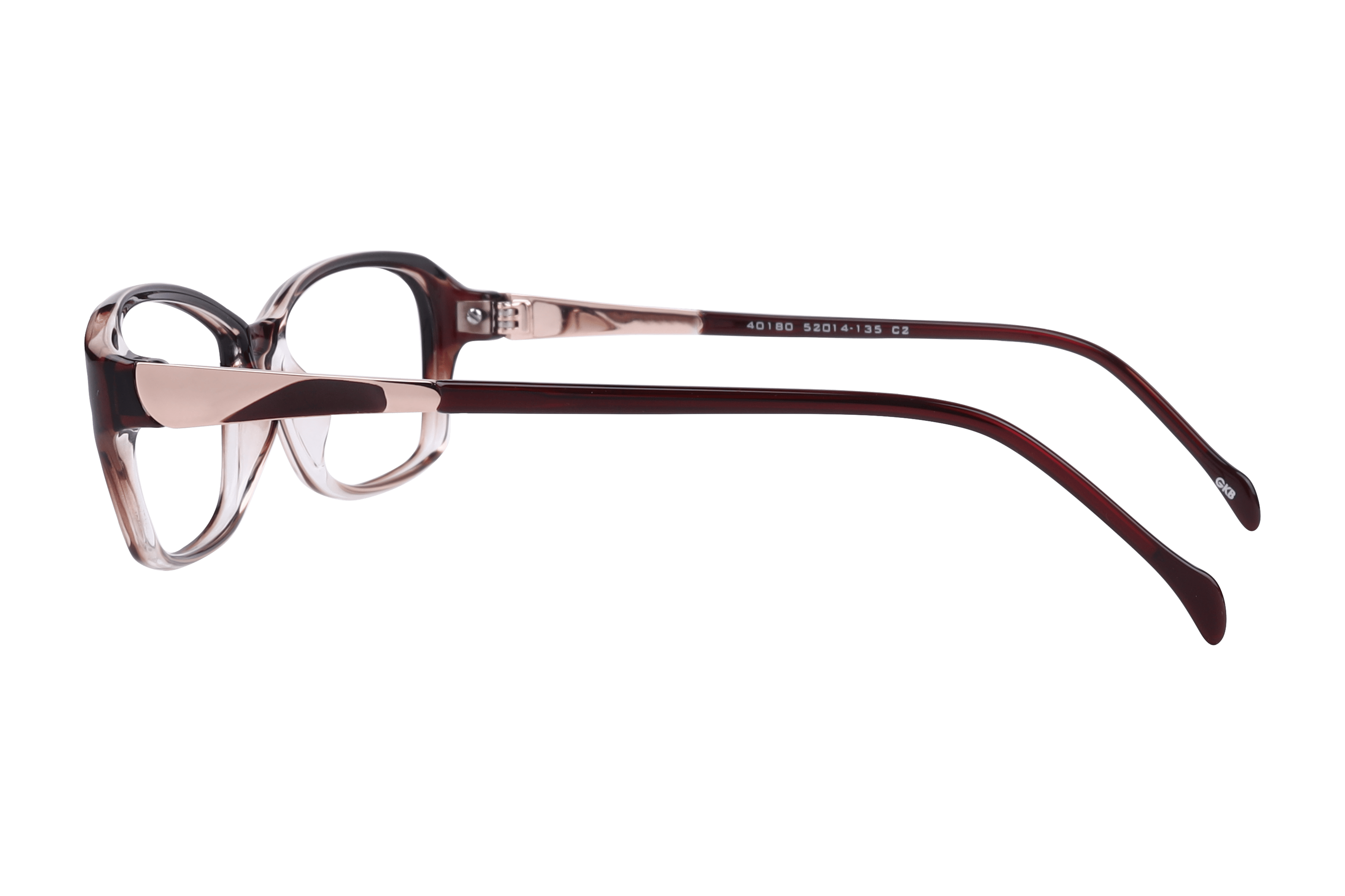 Inspira 40180 Frame Brown Female Full Metal Frame — Brown frame — view 3