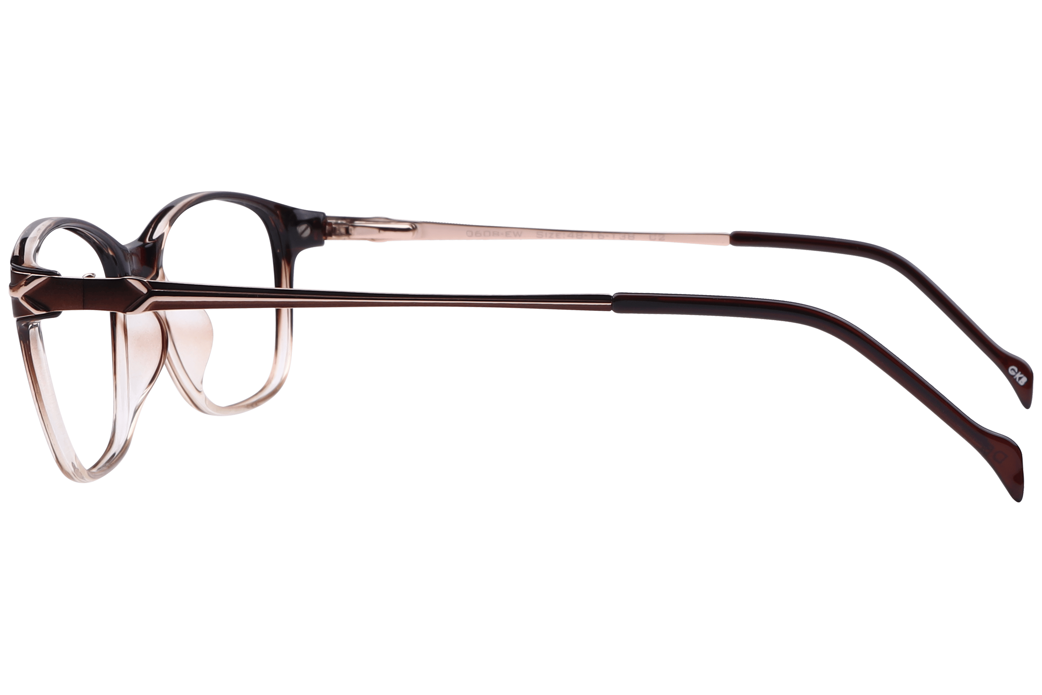 Inspira 20608-EW Frame Brown Female Full Metal Frame — Brown frame — view 3
