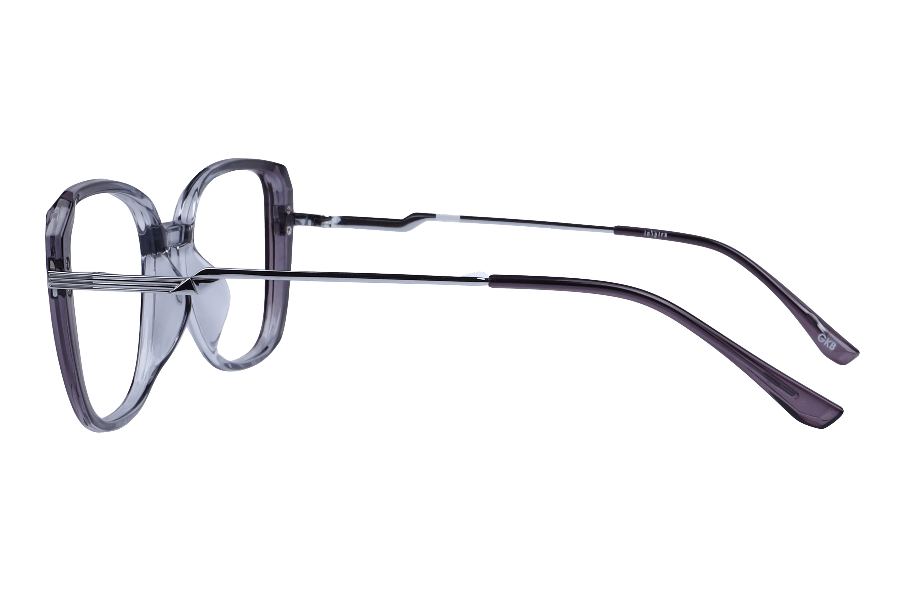 Inspira 50405-FW Frame Transparent Grey Female Full Metal Frame — Transparent Grey frame — view 3
