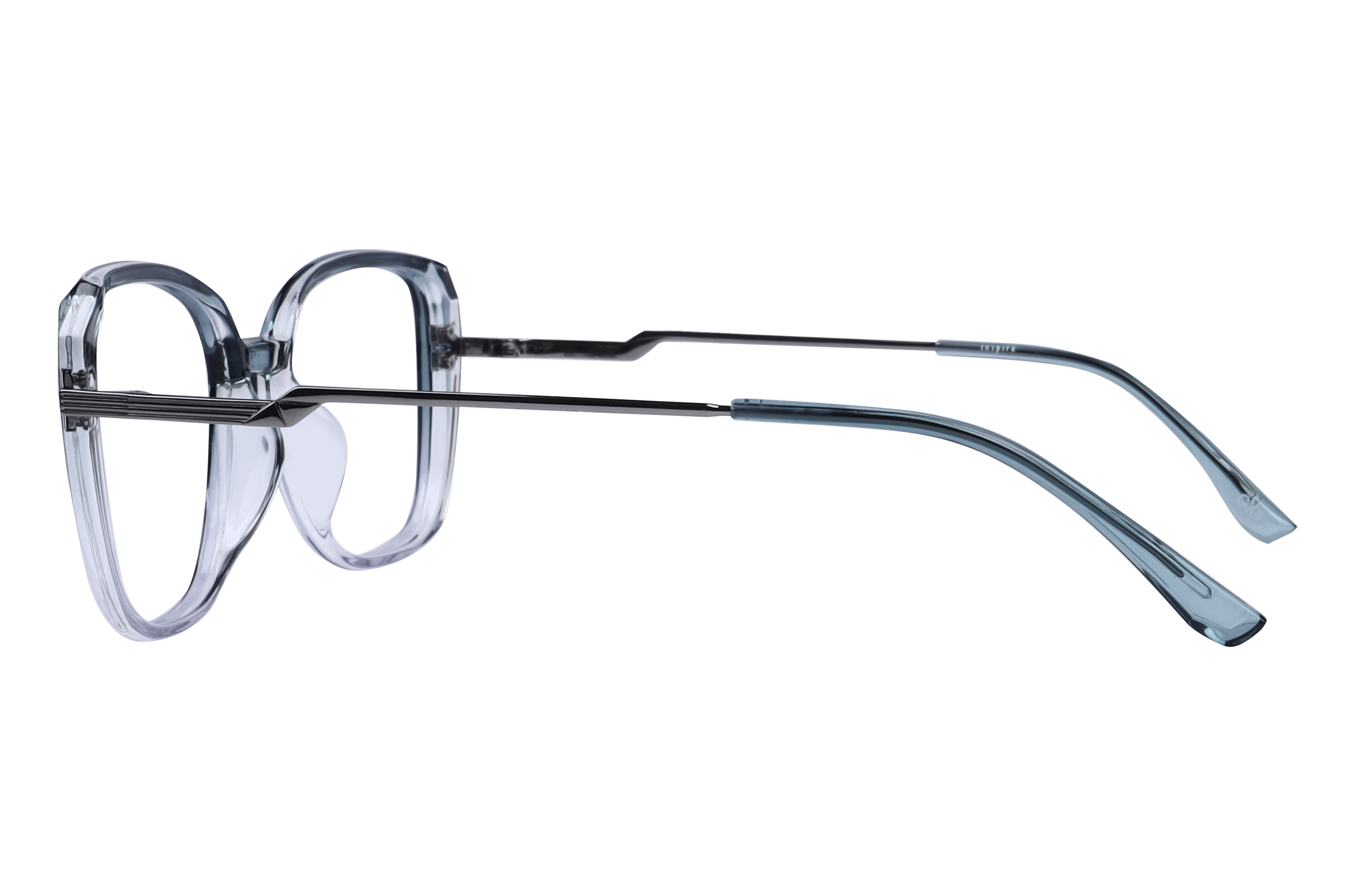 Inspira 50405-FW Frame Transparent Blue Female Full Metal Frame — Transparent Blue frame — view 3