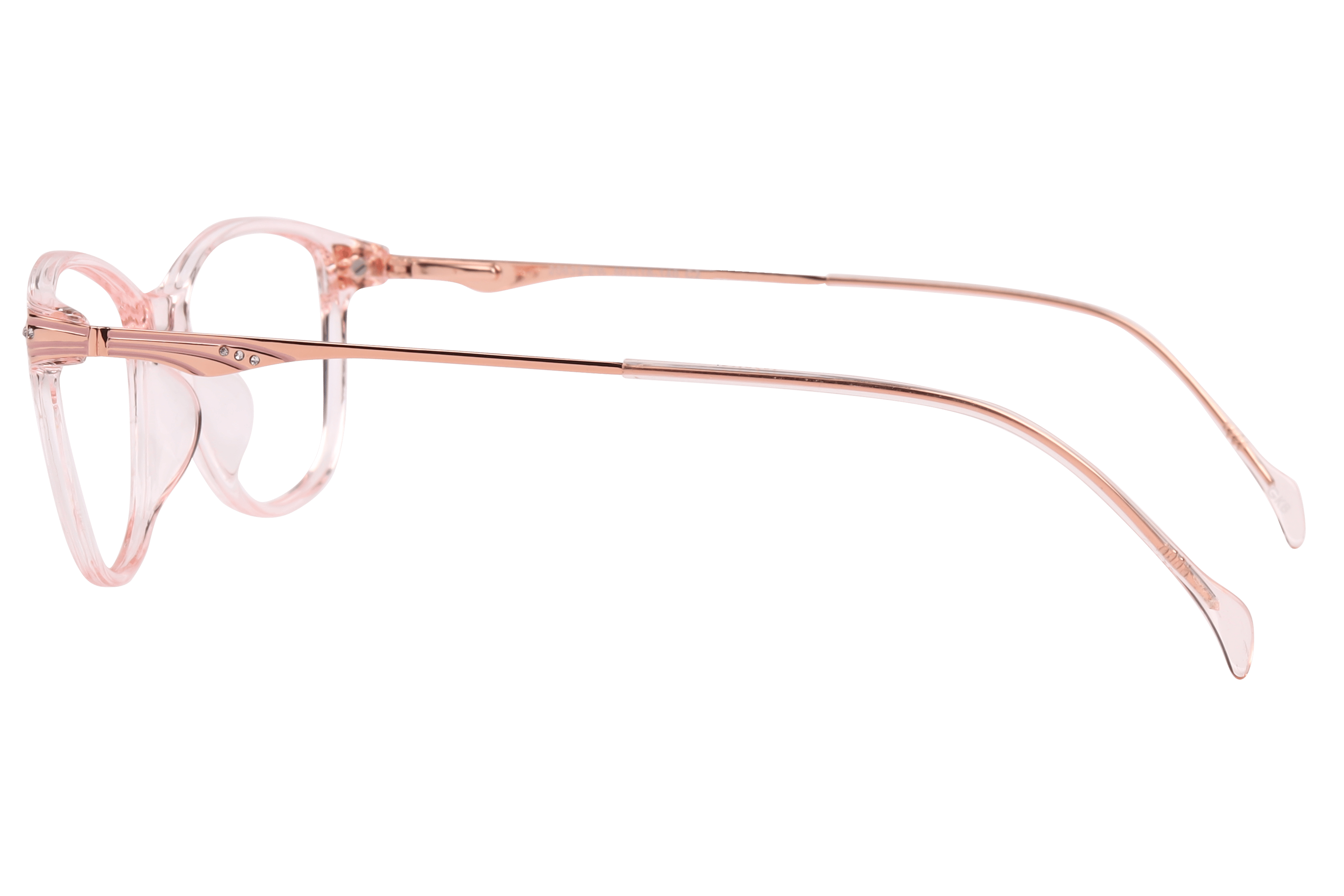 Inspira 20635-EW Frame Transparent Pink Female Full Metal Frame — Transparent Pink frame — view 3