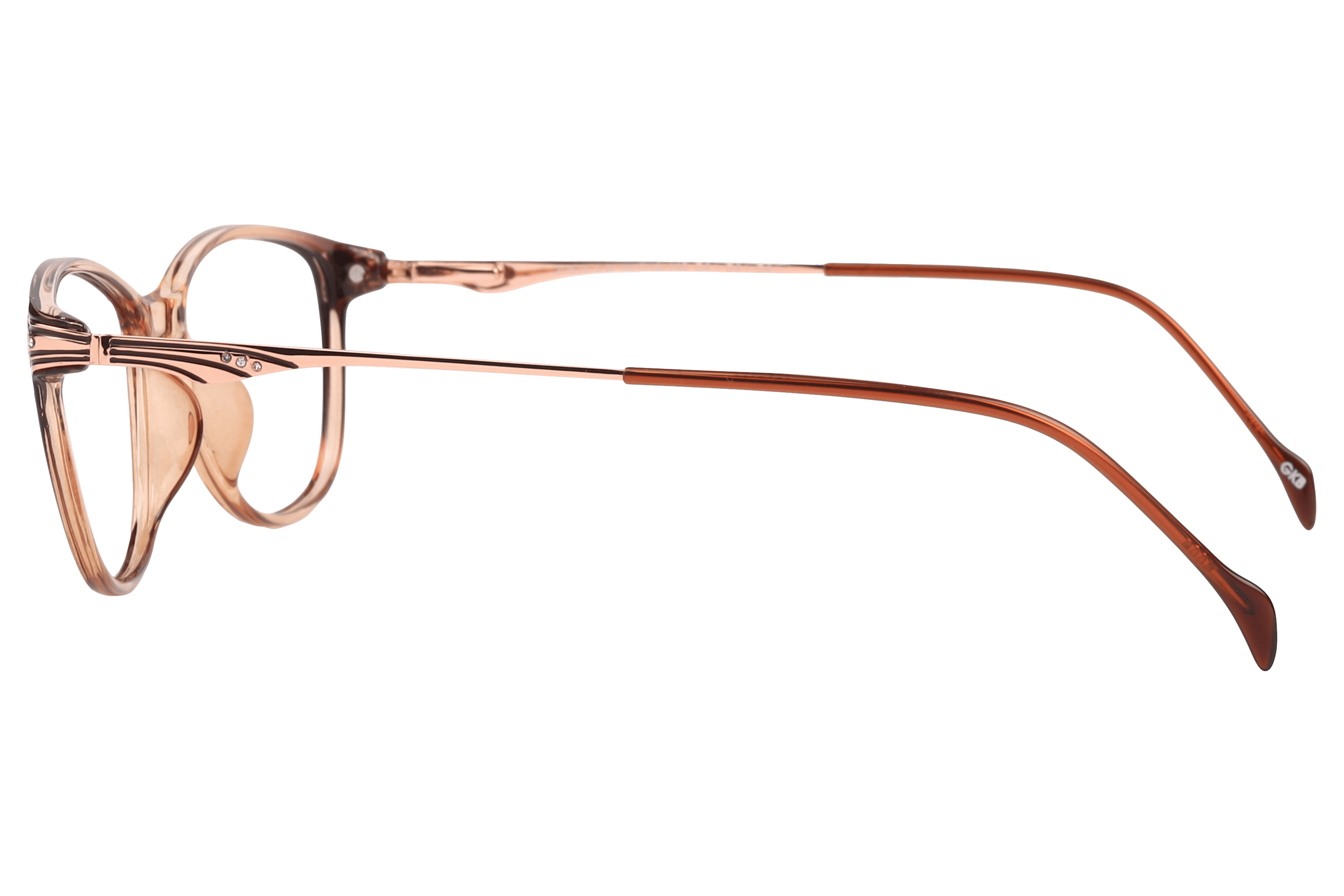 Inspira 20635-EW Frame Transparent Brown Female Full Metal Frame — view 3
