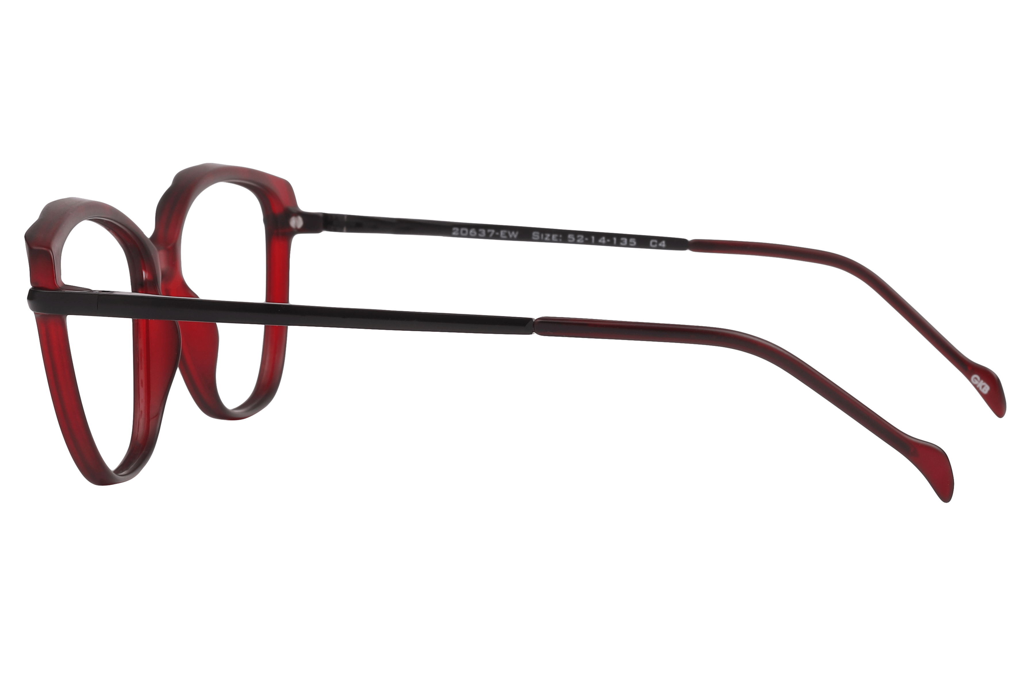 Inspira 20637-EW Frame Matt Maroon Female Full Metal Frame — Matt Maroon frame — view 3