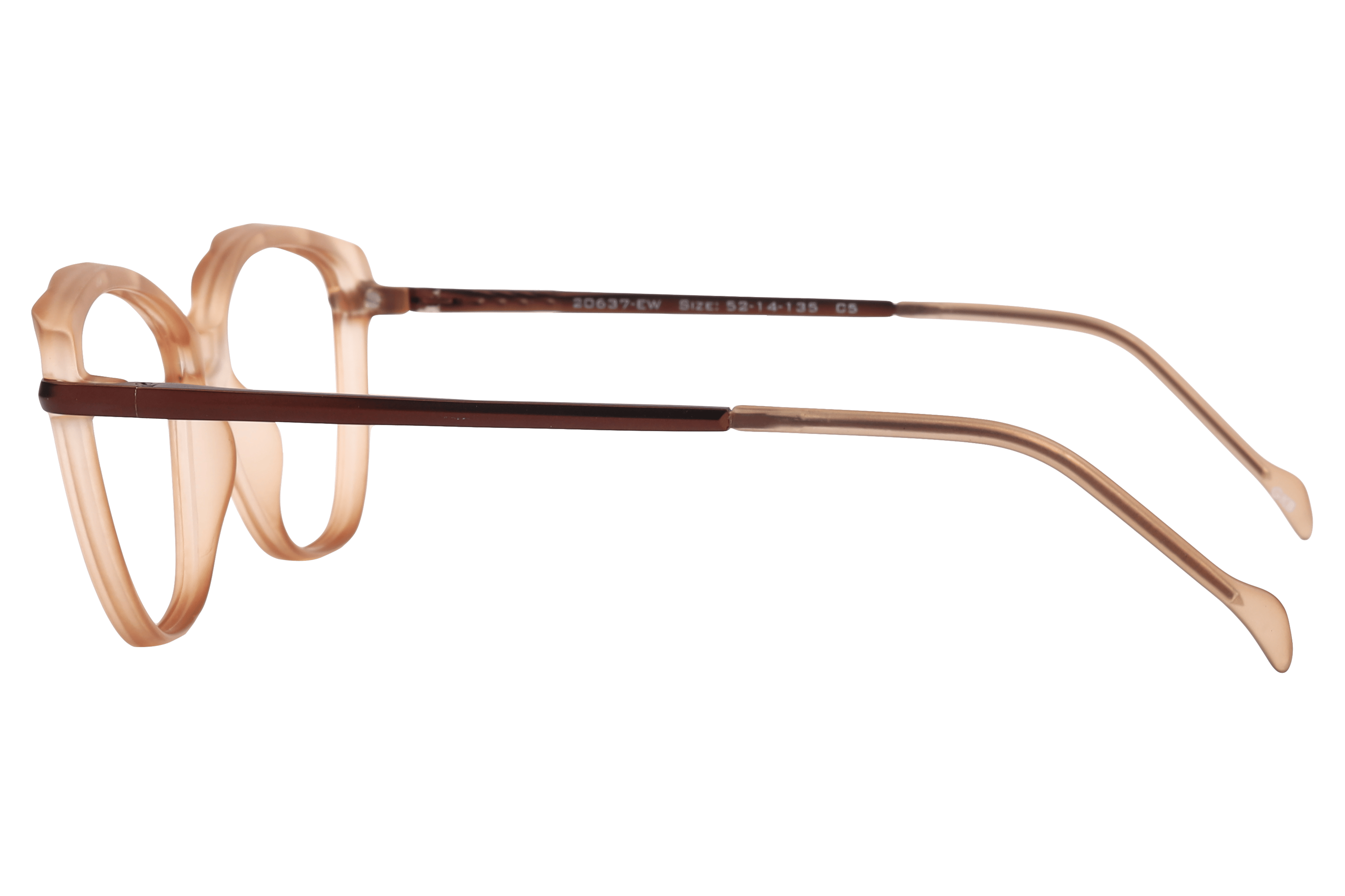 Inspira 20637-EW Frame Matt Brown Female Full Metal Frame — Matt Brown frame — view 3