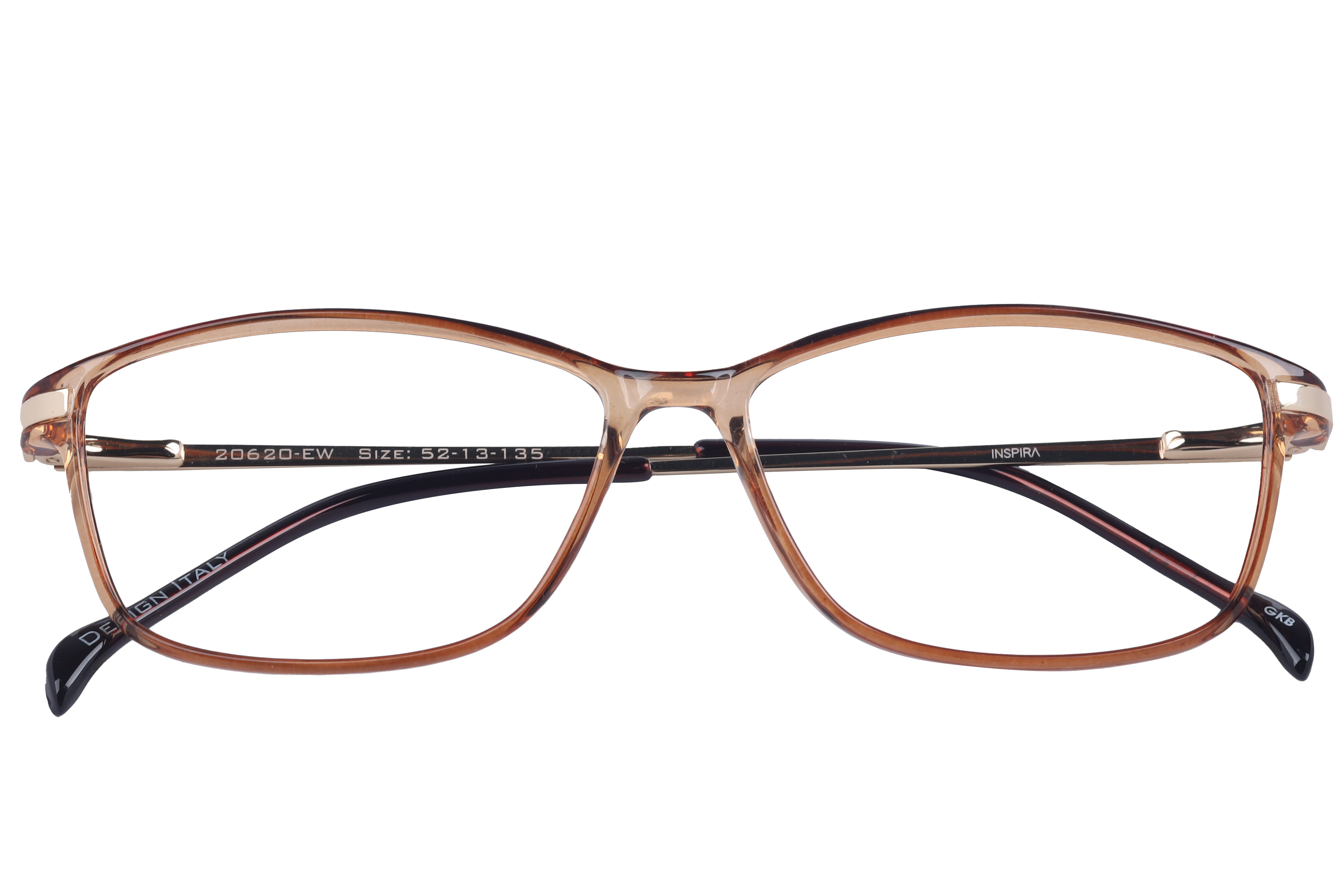 Inspira 20620-EW Frame Transparent Brown Female Full Metal Frame — Transparent Brown frame — view 4