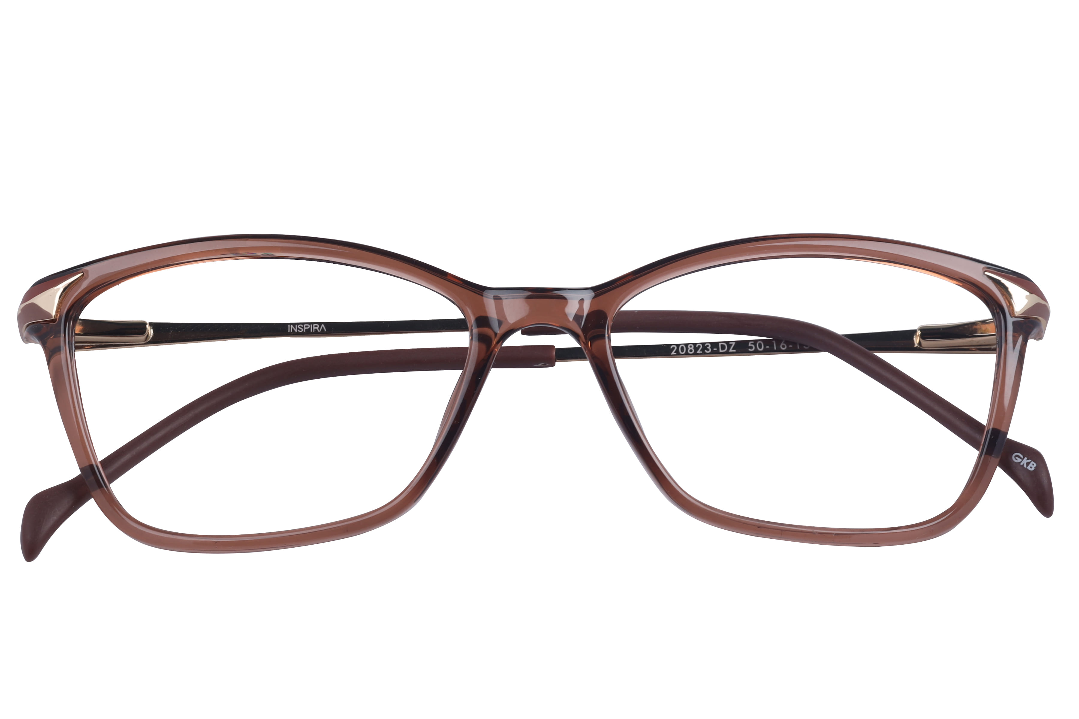 Inspira 20823-DZ Frame Transparent Brown Female Full Metal Frame — view 4