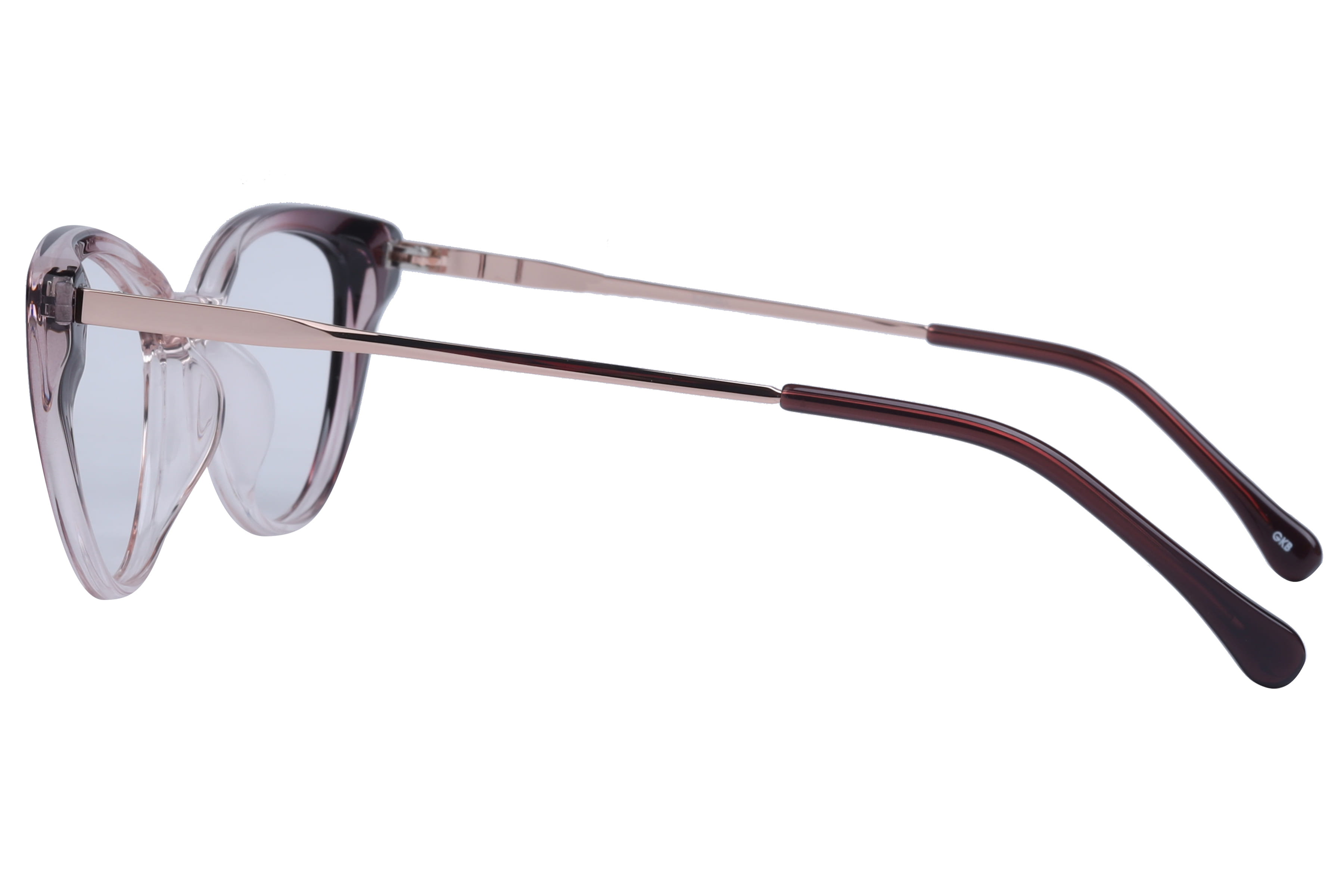 Inspira 50420-FW Frame Transparent Pink Female Full Metal Frame — Transparent Pink frame — view 3