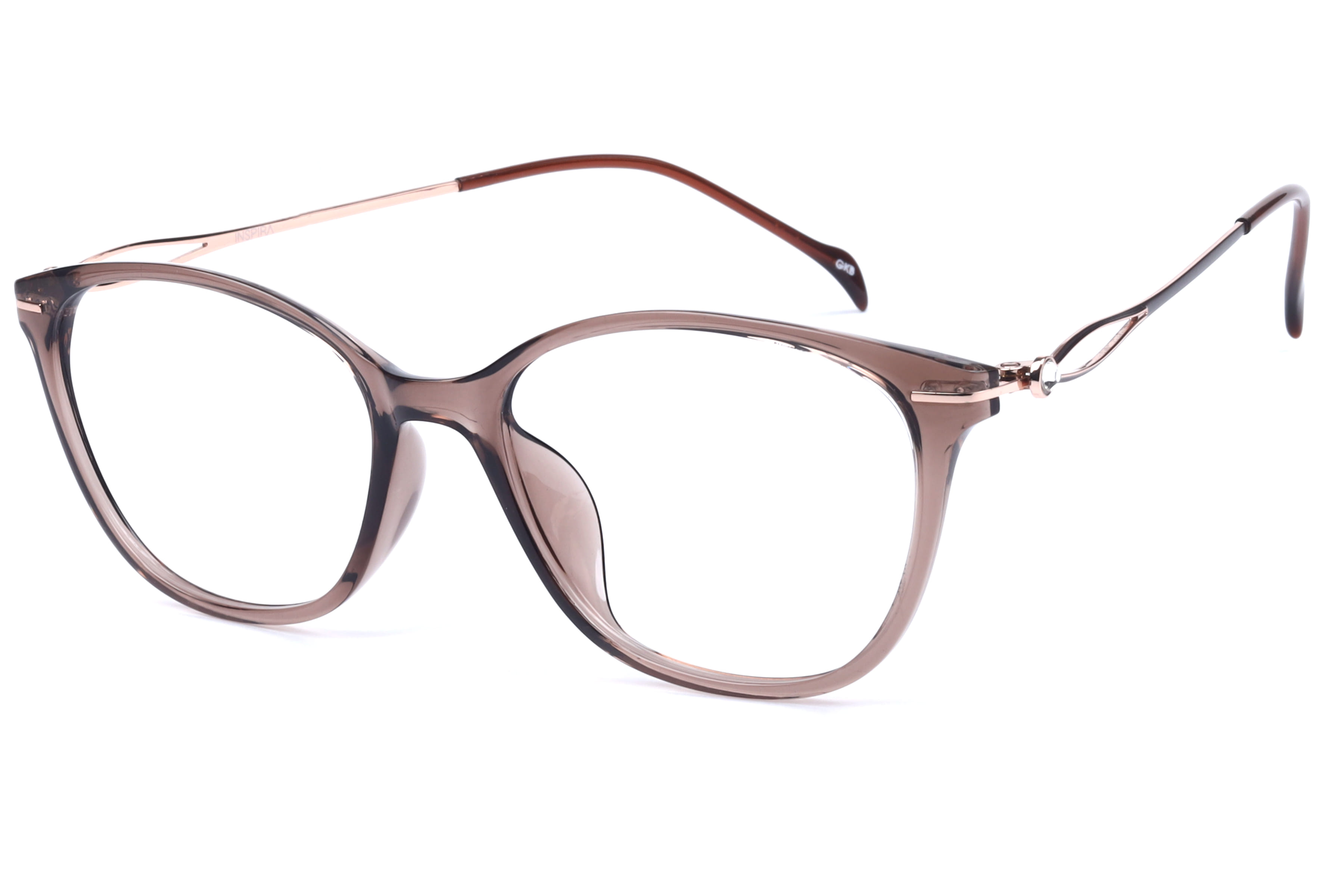 Inspira 20655-EW Frame Brown Female Full Metal Frame — Brown frame — view 1