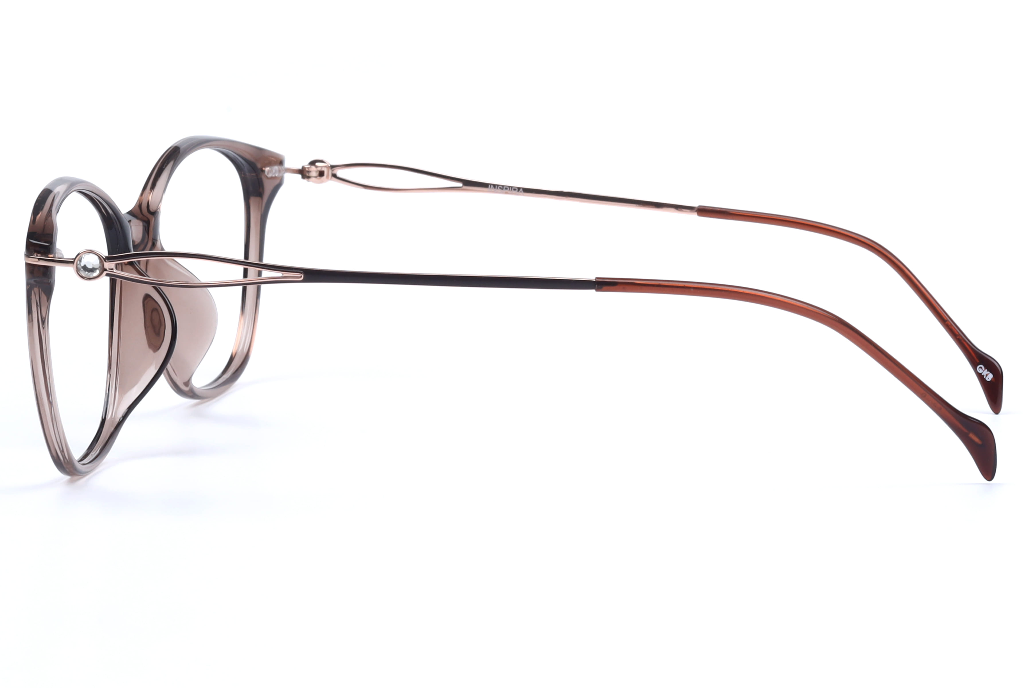Inspira 20655-EW Frame Brown Female Full Metal Frame — Brown frame — view 3