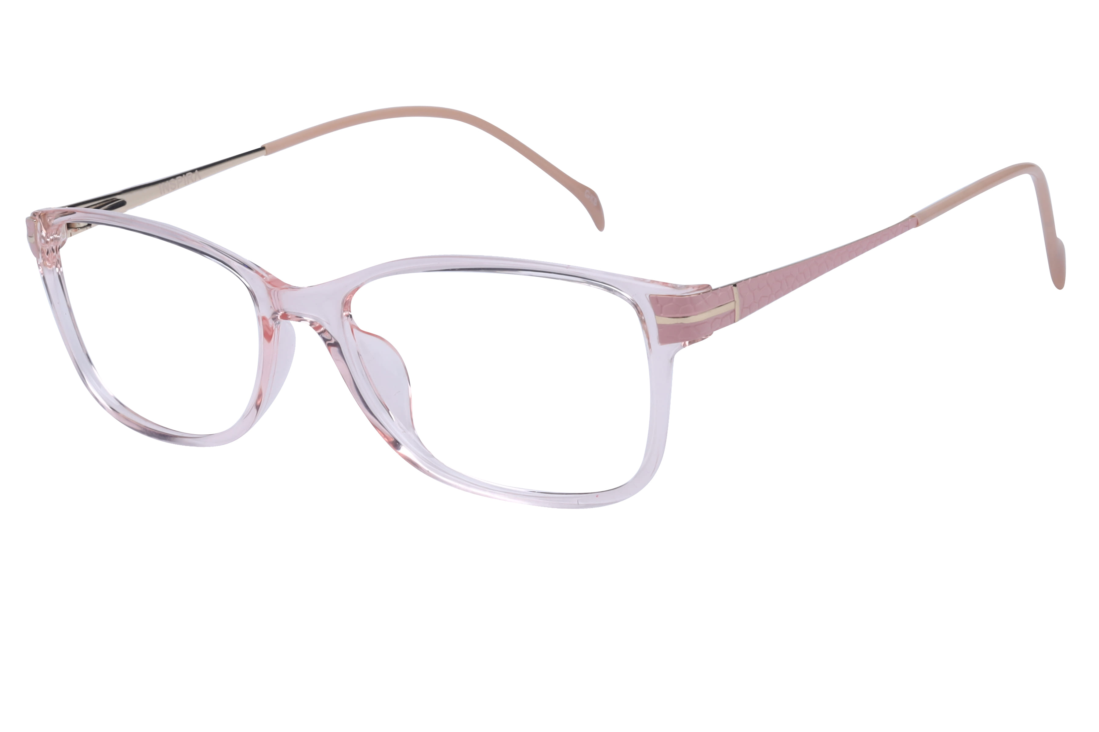 Inspira IP2204 Frame Transparent Pink Female Full Metal Frame — Transparent Pink frame — view 1
