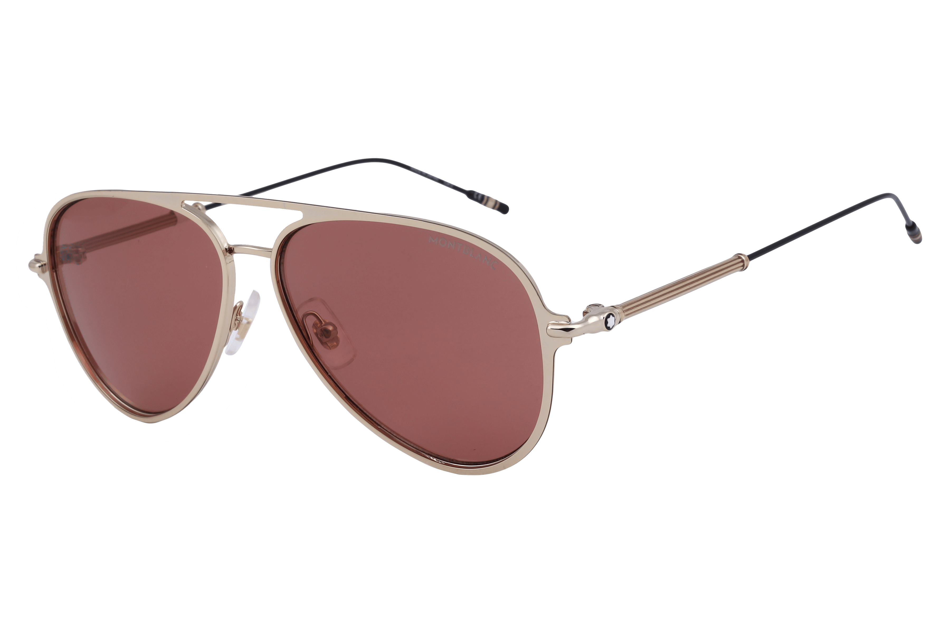 Mont Blanc N MB0059S Sunglass Gold Male Full Metal Sunglass — Gold frame — view 1