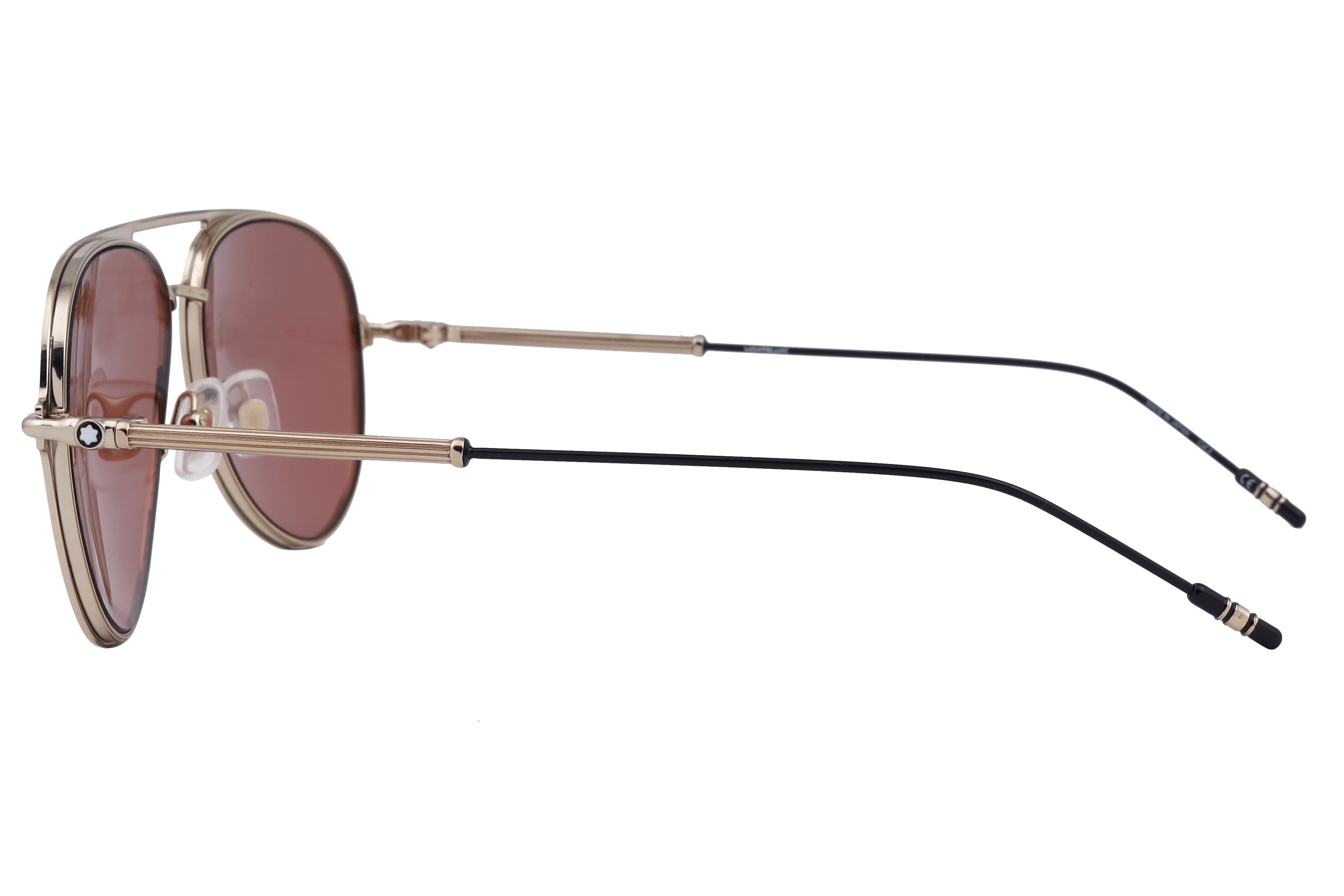 Mont Blanc N MB0059S Sunglass Gold Male Full Metal Sunglass — Gold frame — view 3