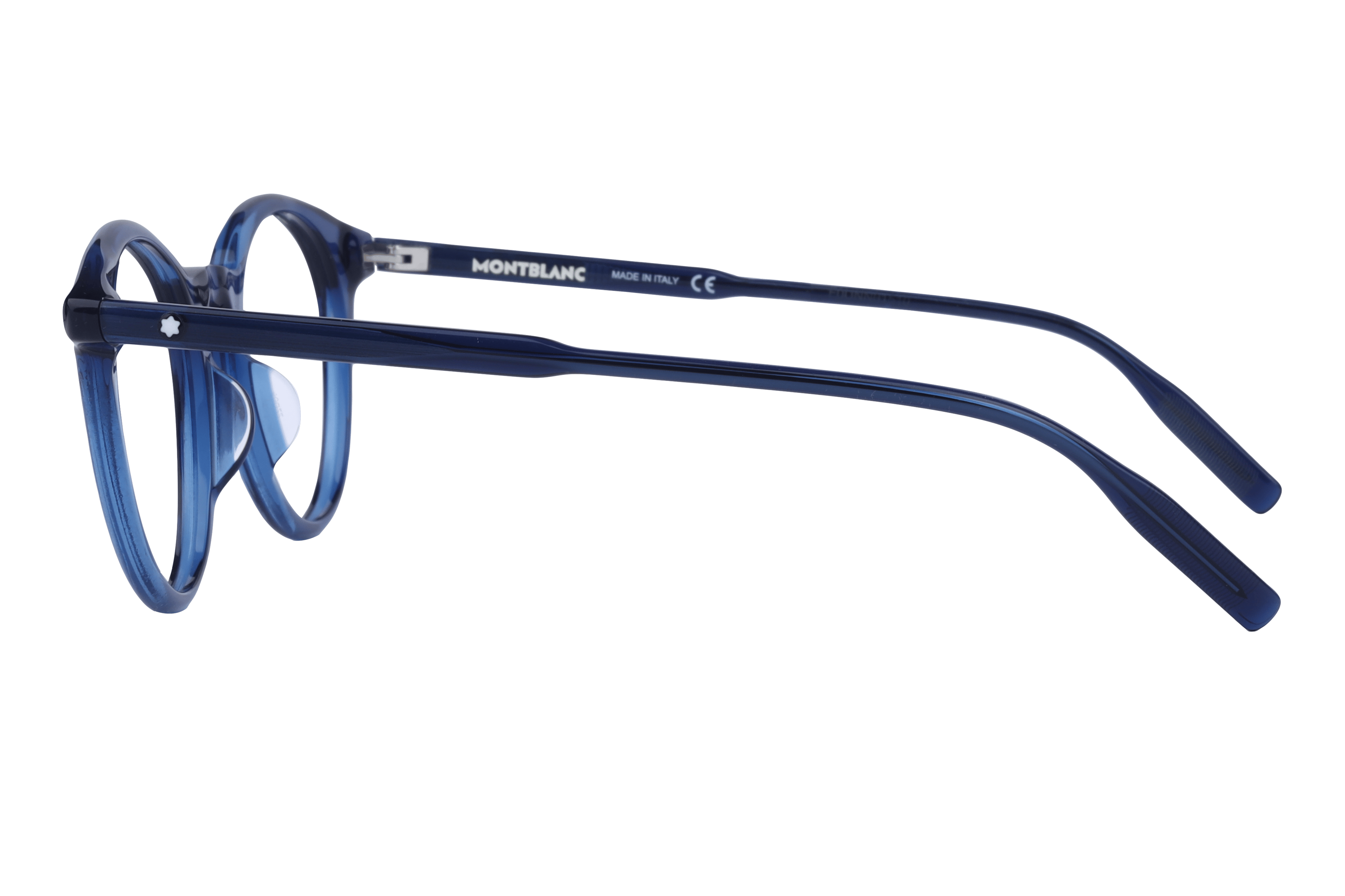 Mont Blanc N MB0009O Frame Blue Female Full Shell Frame — Blue frame — view 3