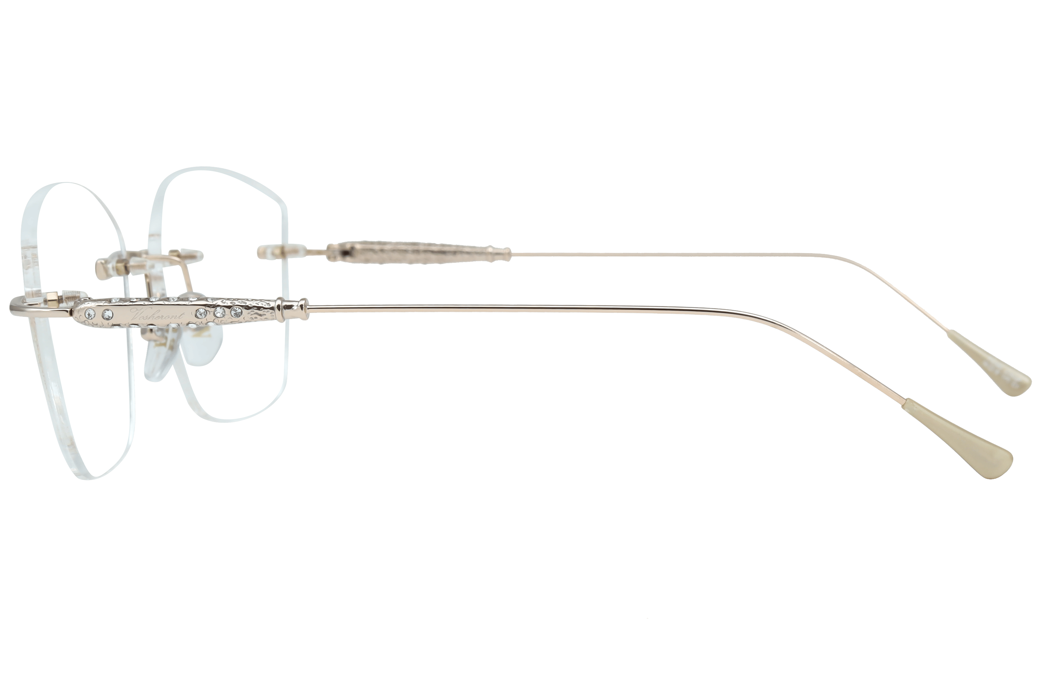 PAUL VOSHERONT PV390 Frame Gold Female RimLess Metal Frame — view 3