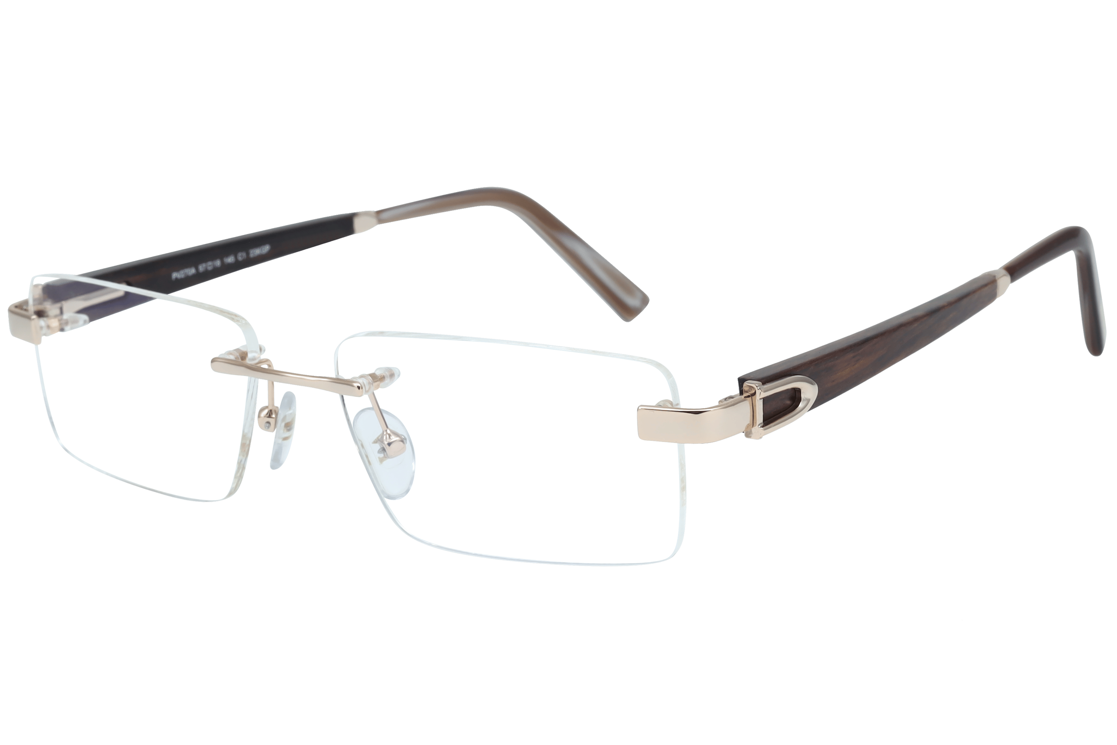 PAUL VOSHERONT PV270 Frame Gold Male RimLess Wood Frame — view 1
