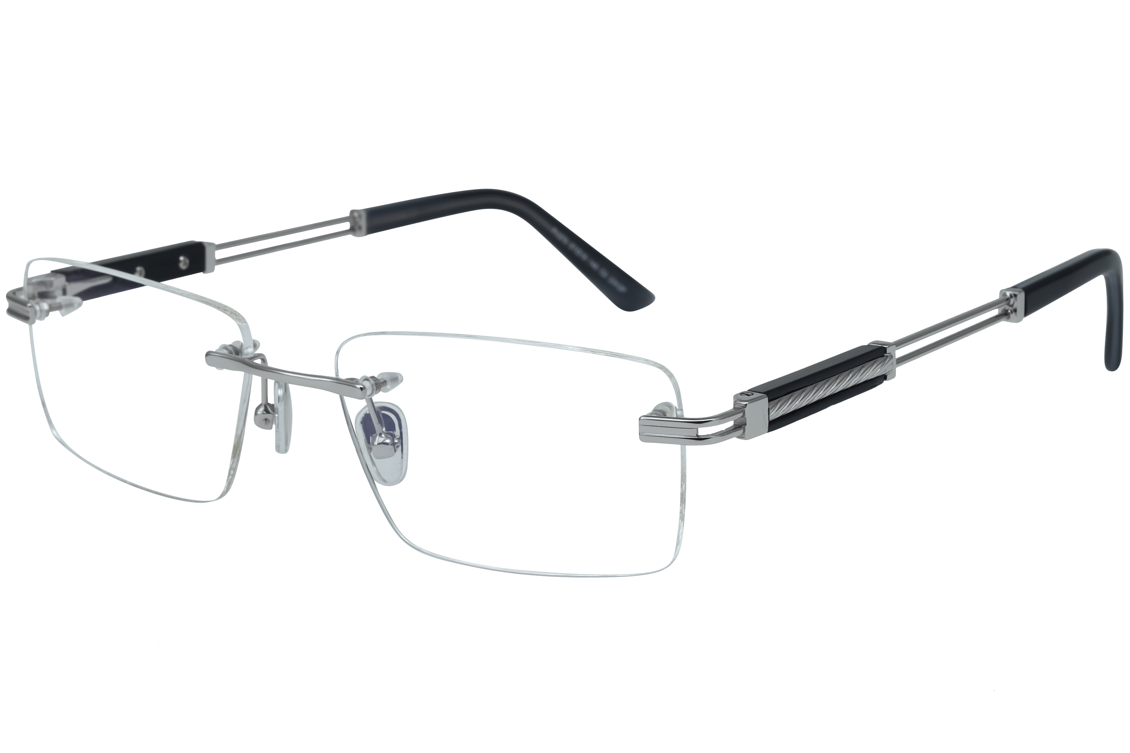 PAUL VOSHERONT PV370 Frame Grey Male RimLess Metal with Wood Frame — view 1