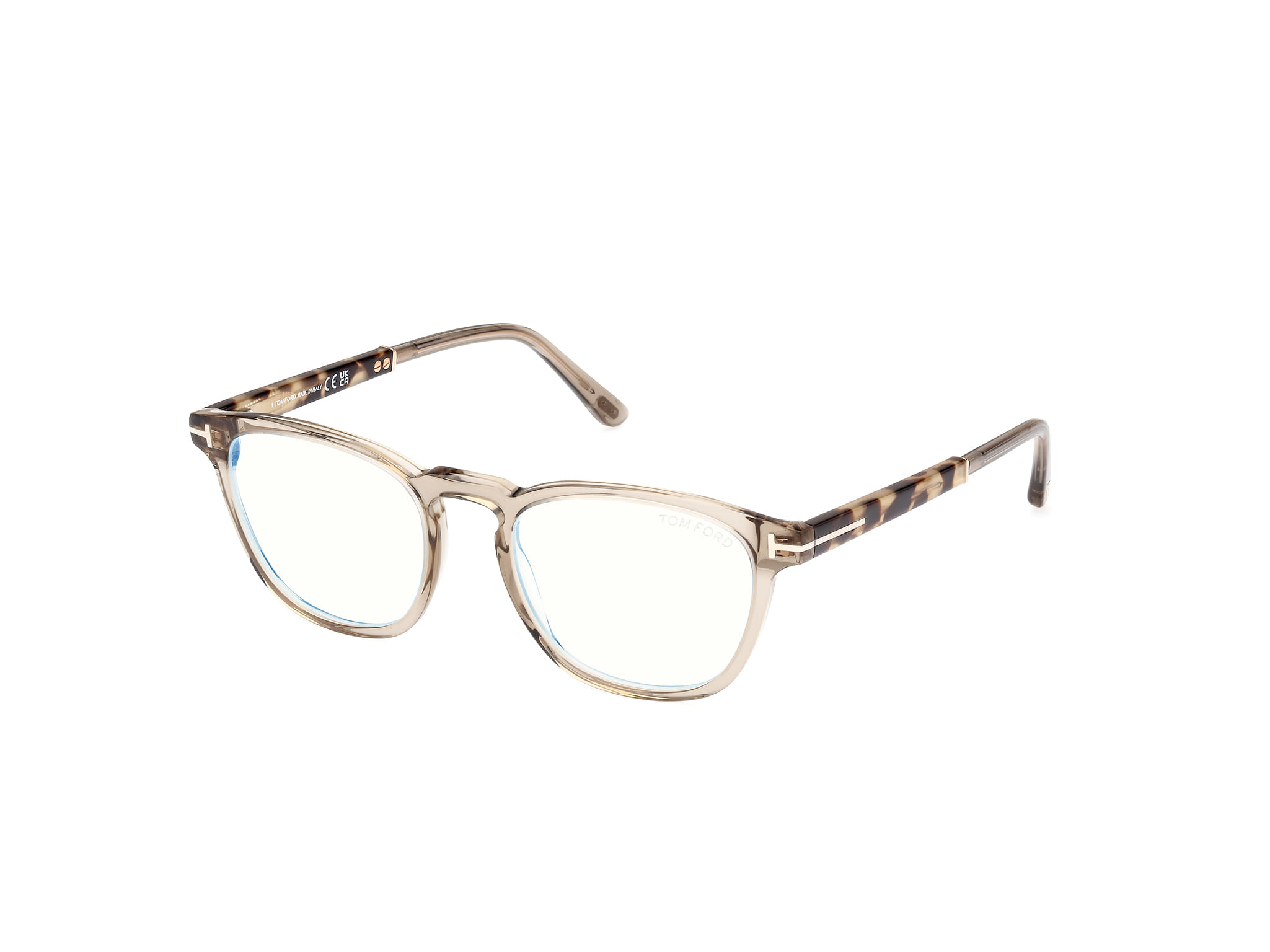 Tomford FT5890-B Frame Transparent Brown Male Full Shell — Transparent Brown frame