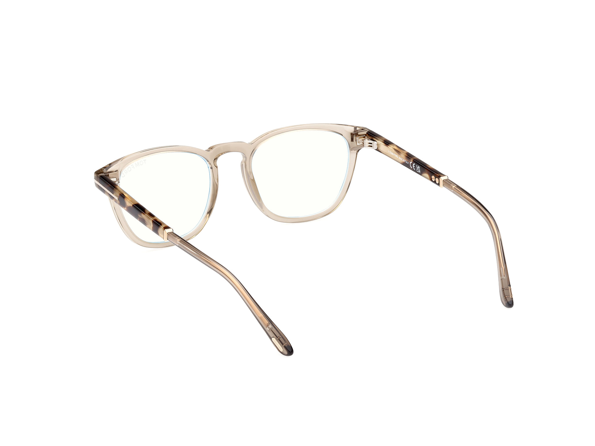 Tomford FT5890-B Frame Transparent Brown Male Full Shell Frame — Transparent Brown frame — view 3