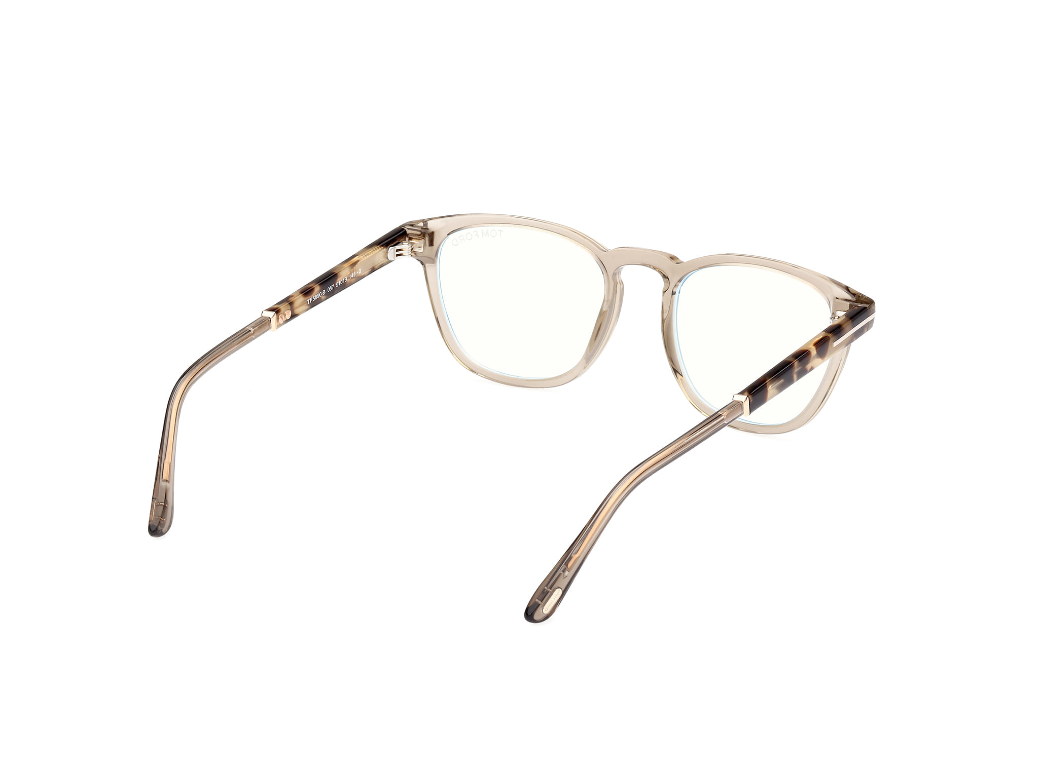 Tomford FT5890-B Frame Transparent Brown Male Full Shell Frame — Transparent Brown frame — view 5