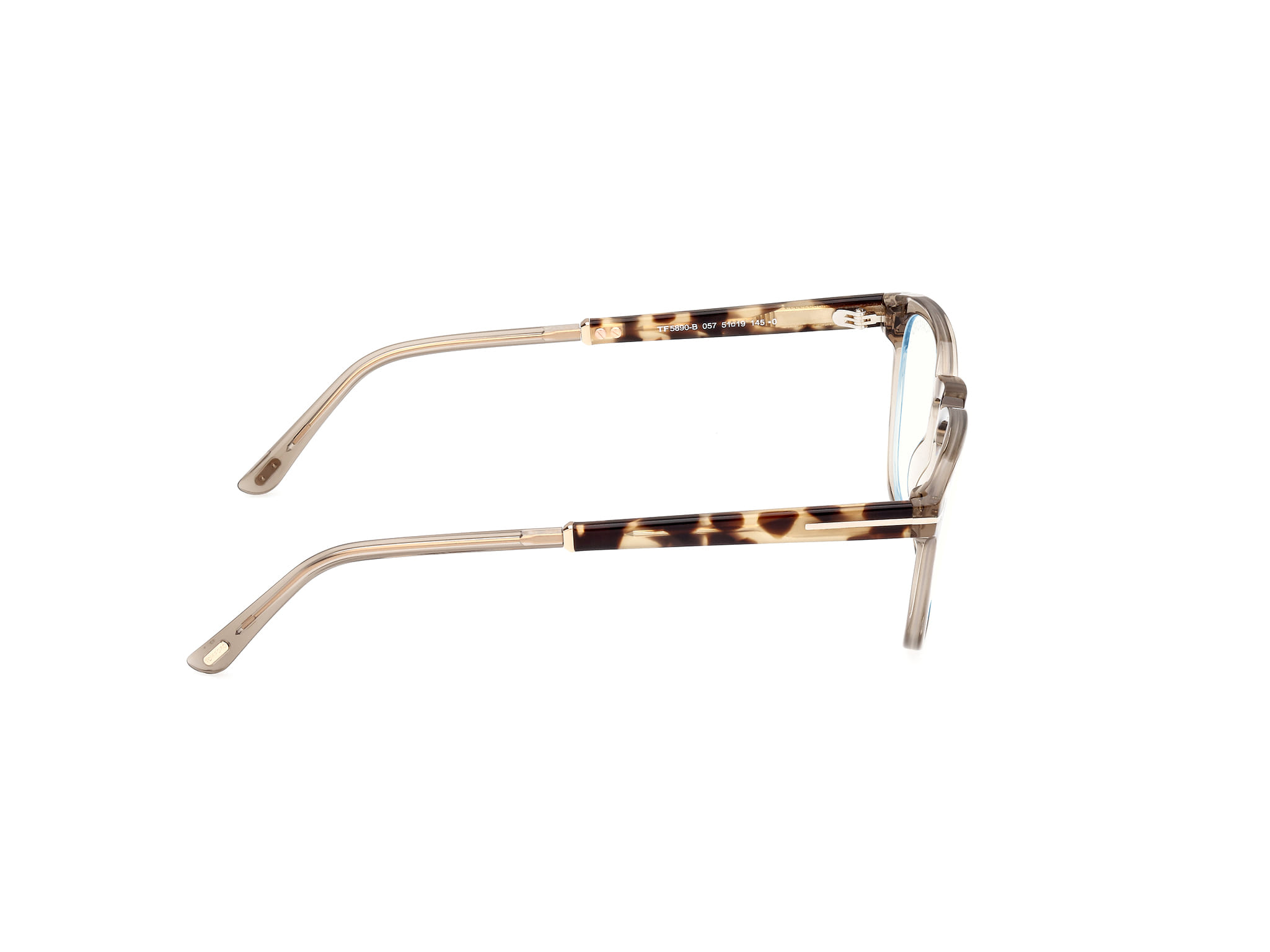 Tomford FT5890-B Frame Transparent Brown Male Full Shell Frame — Transparent Brown frame — view 6