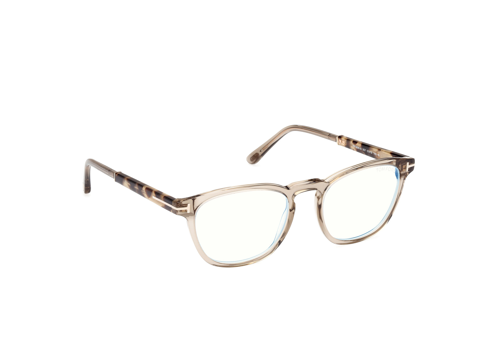 Tomford FT5890-B Frame Transparent Brown Male Full Shell Frame — Transparent Brown frame — view 7