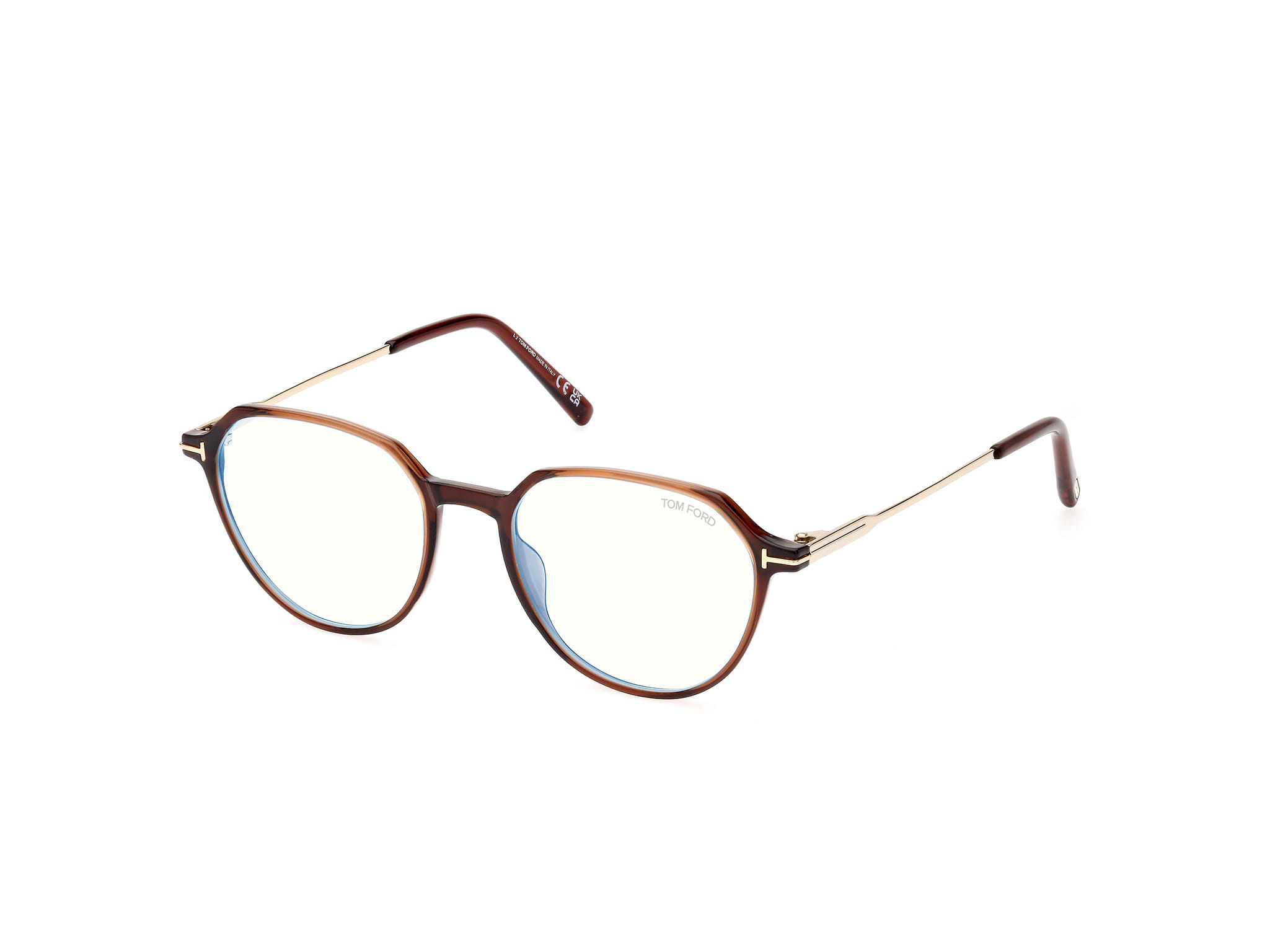 Tomford FT5875-B Frame Transparent Brown Male Full Metal — Transparent Brown frame