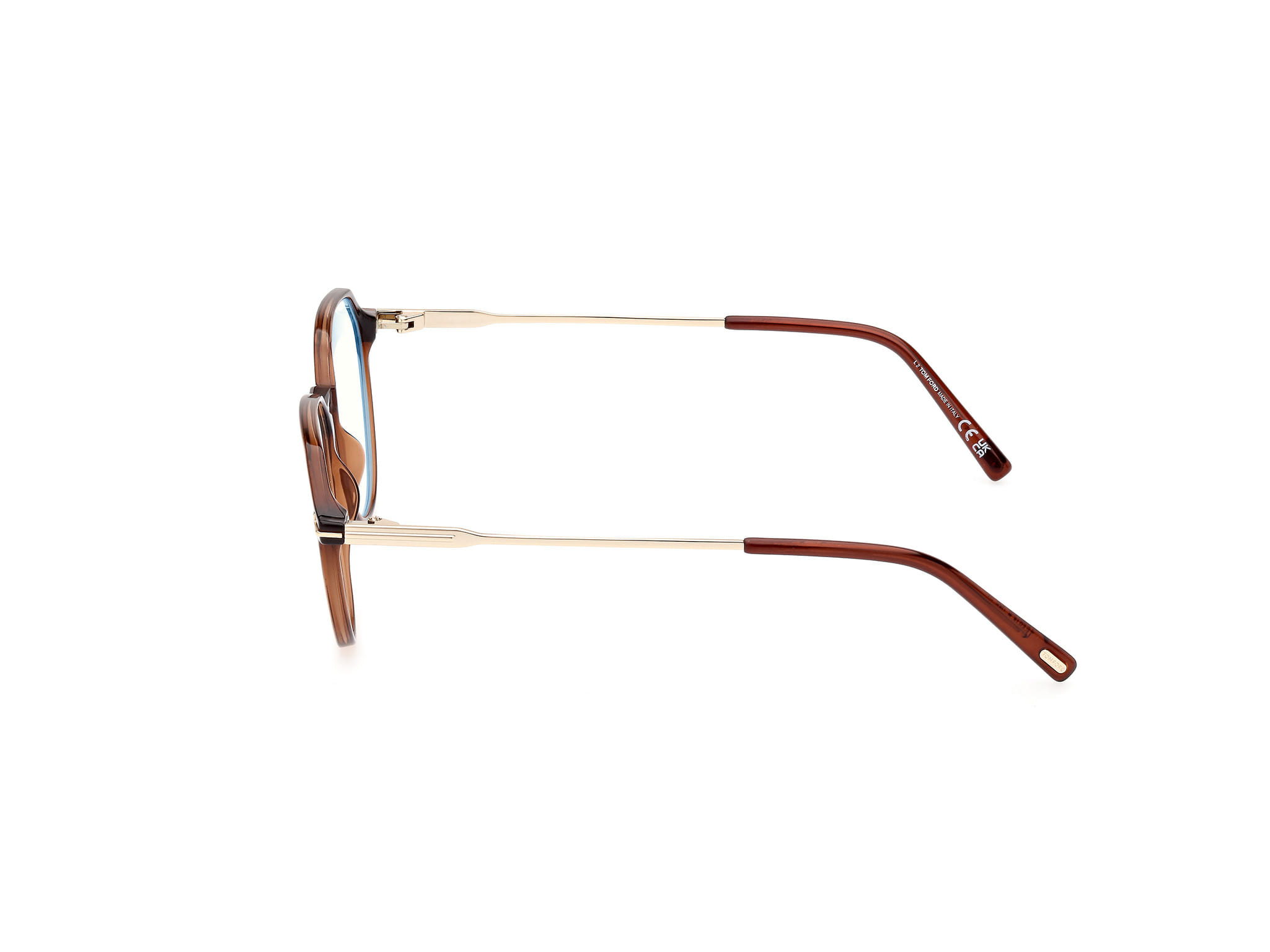Tomford FT5875-B Frame Transparent Brown Male Full Metal Frame — Transparent Brown frame — view 2