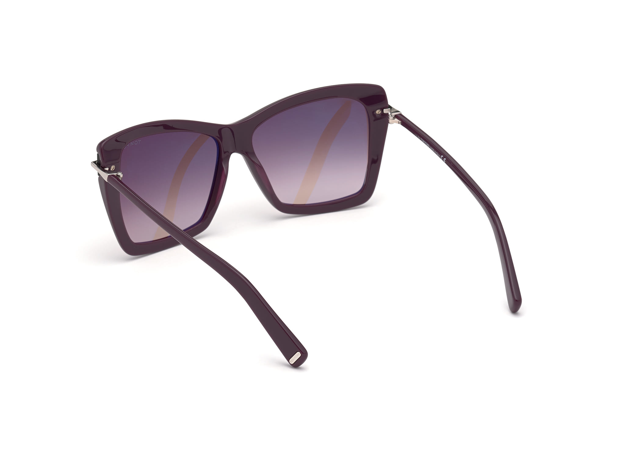Tomford FT0849 Sunglass Violet Female Full Shell Sunglass — Violet frame — view 3