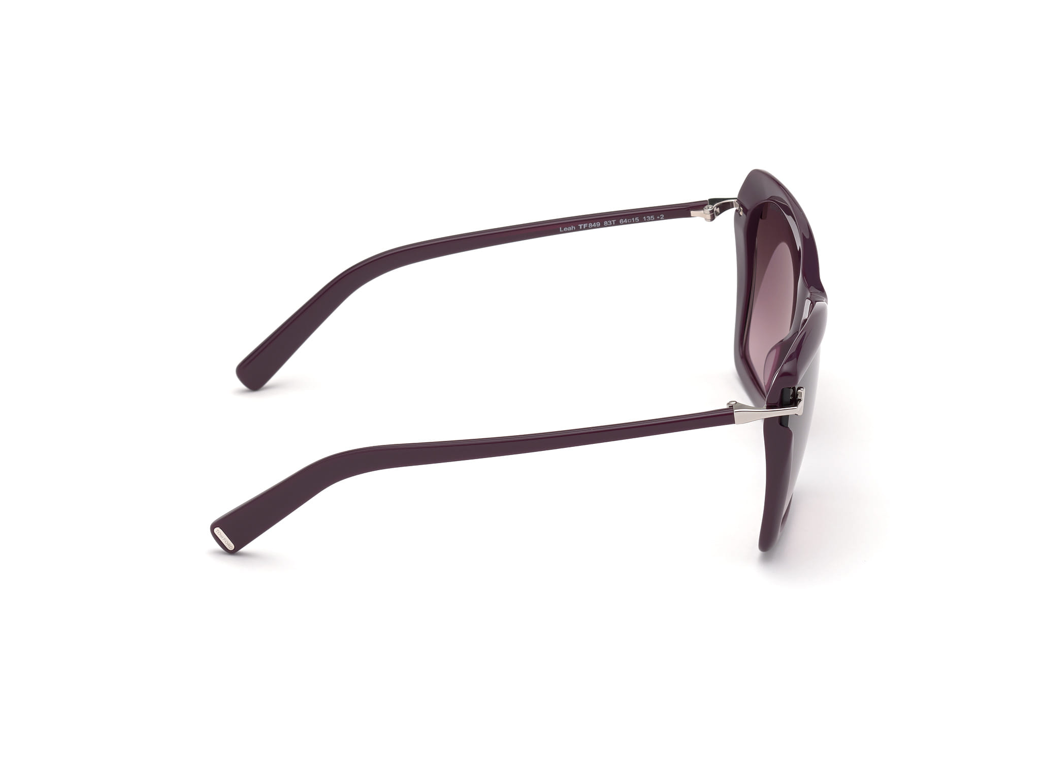 Tomford FT0849 Sunglass Violet Female Full Shell Sunglass — Violet frame — view 6
