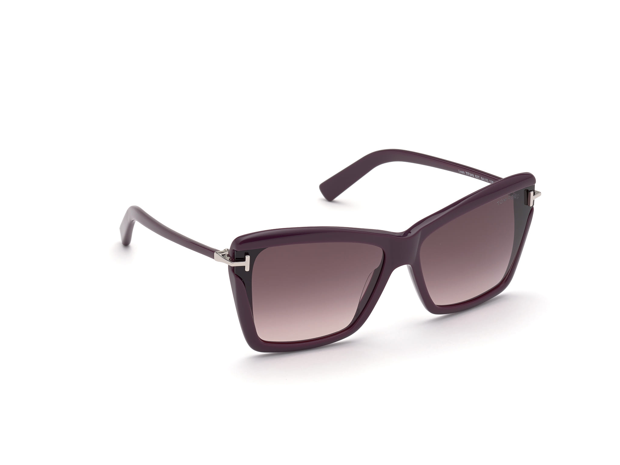 Tomford FT0849 Sunglass Violet Female Full Shell Sunglass — Violet frame — view 7
