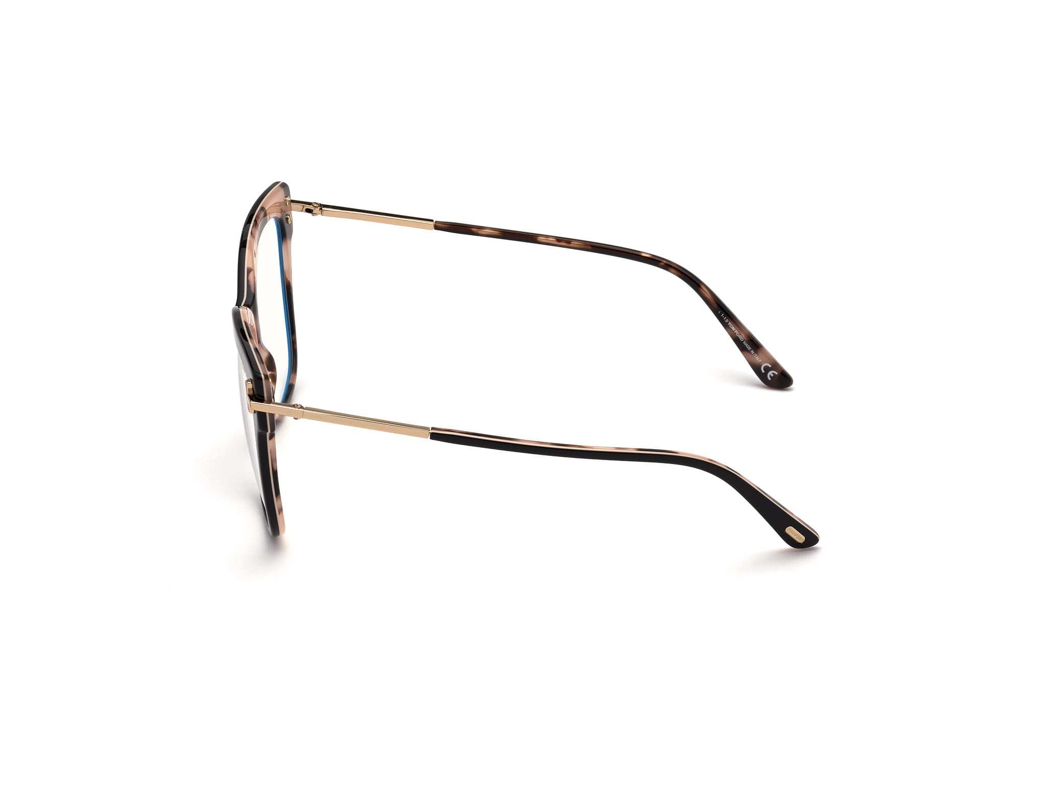 Tomford FT5704-B Frame Transparent Maroon Female Full Metal Frame — Transparent Maroon frame — view 2
