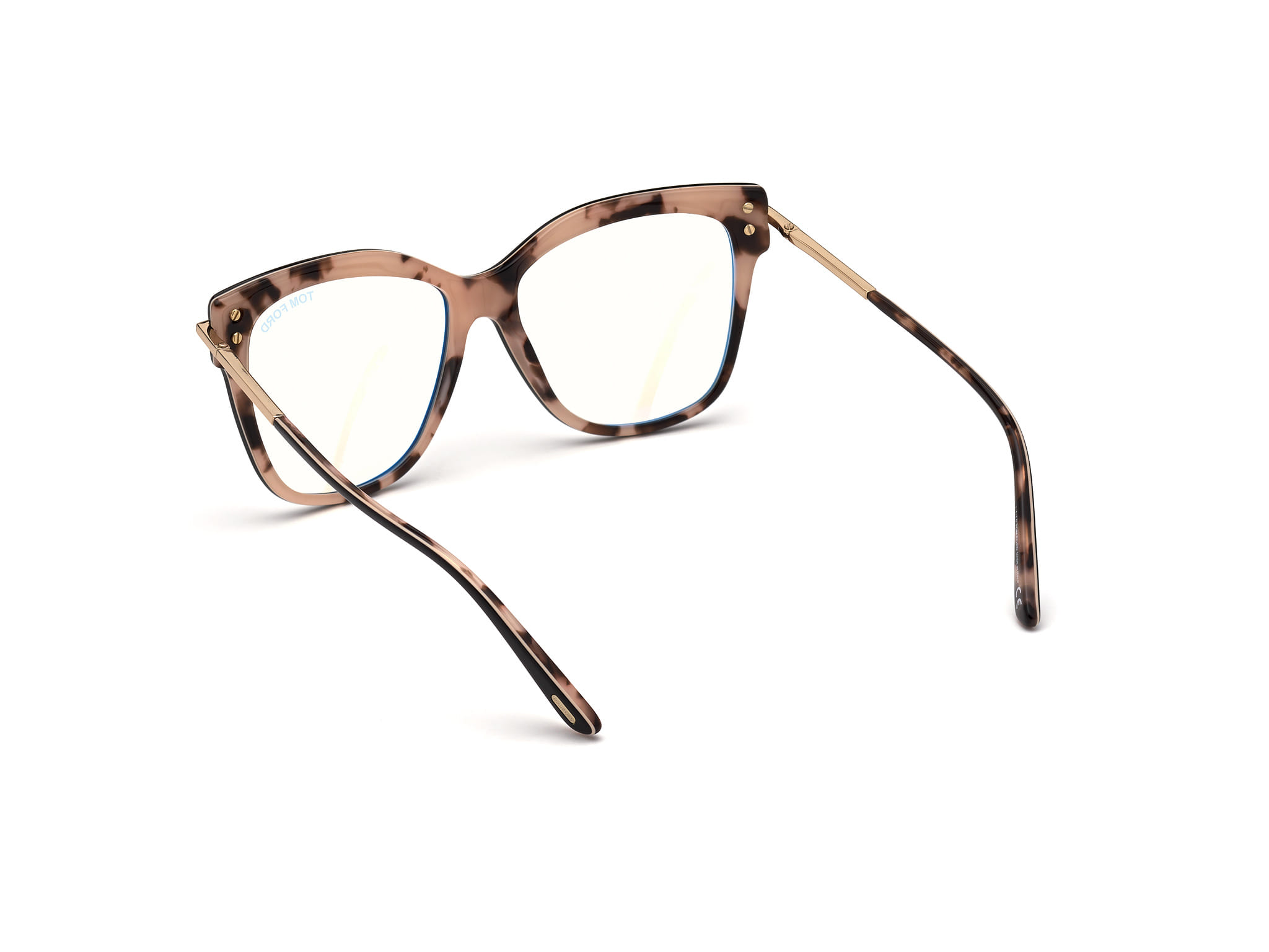 Tomford FT5704-B Frame Transparent Maroon Female Full Metal Frame — Transparent Maroon frame — view 3