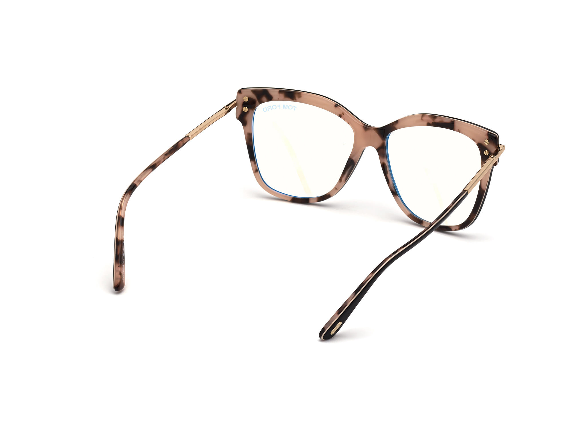 Tomford FT5704-B Frame Transparent Maroon Female Full Metal Frame — Transparent Maroon frame — view 5