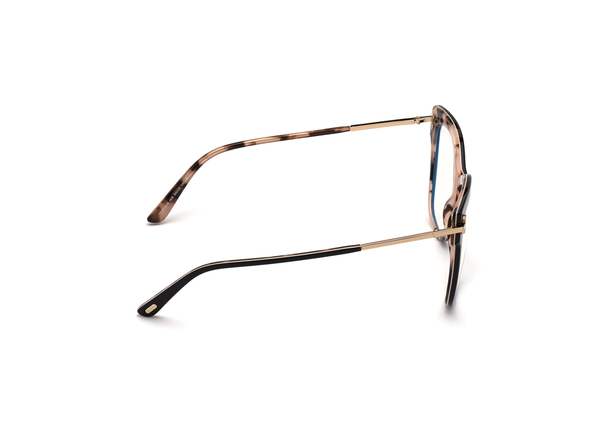 Tomford FT5704-B Frame Transparent Maroon Female Full Metal Frame — Transparent Maroon frame — view 6