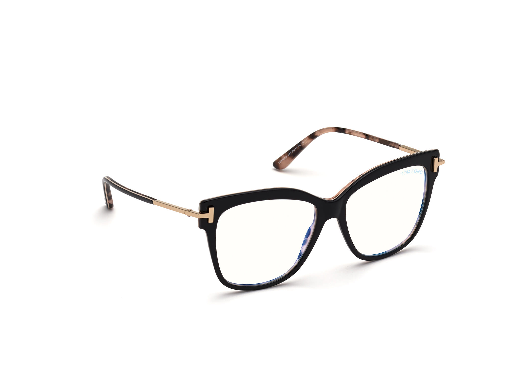 Tomford FT5704-B Frame Transparent Maroon Female Full Metal Frame — Transparent Maroon frame — view 7