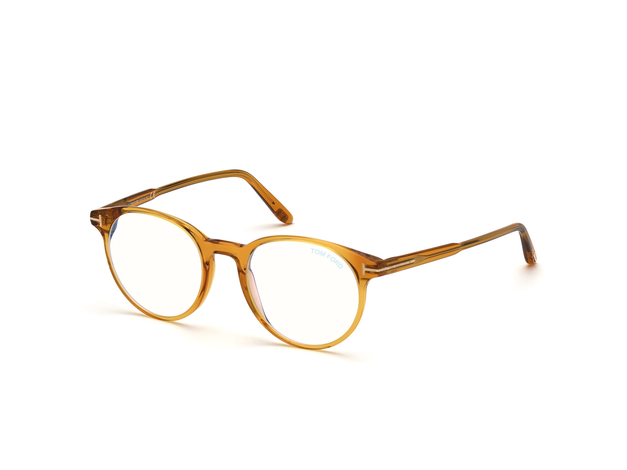 Tomford FT5695-B Frame Transparent Brown Male Full Shell — Transparent Brown frame