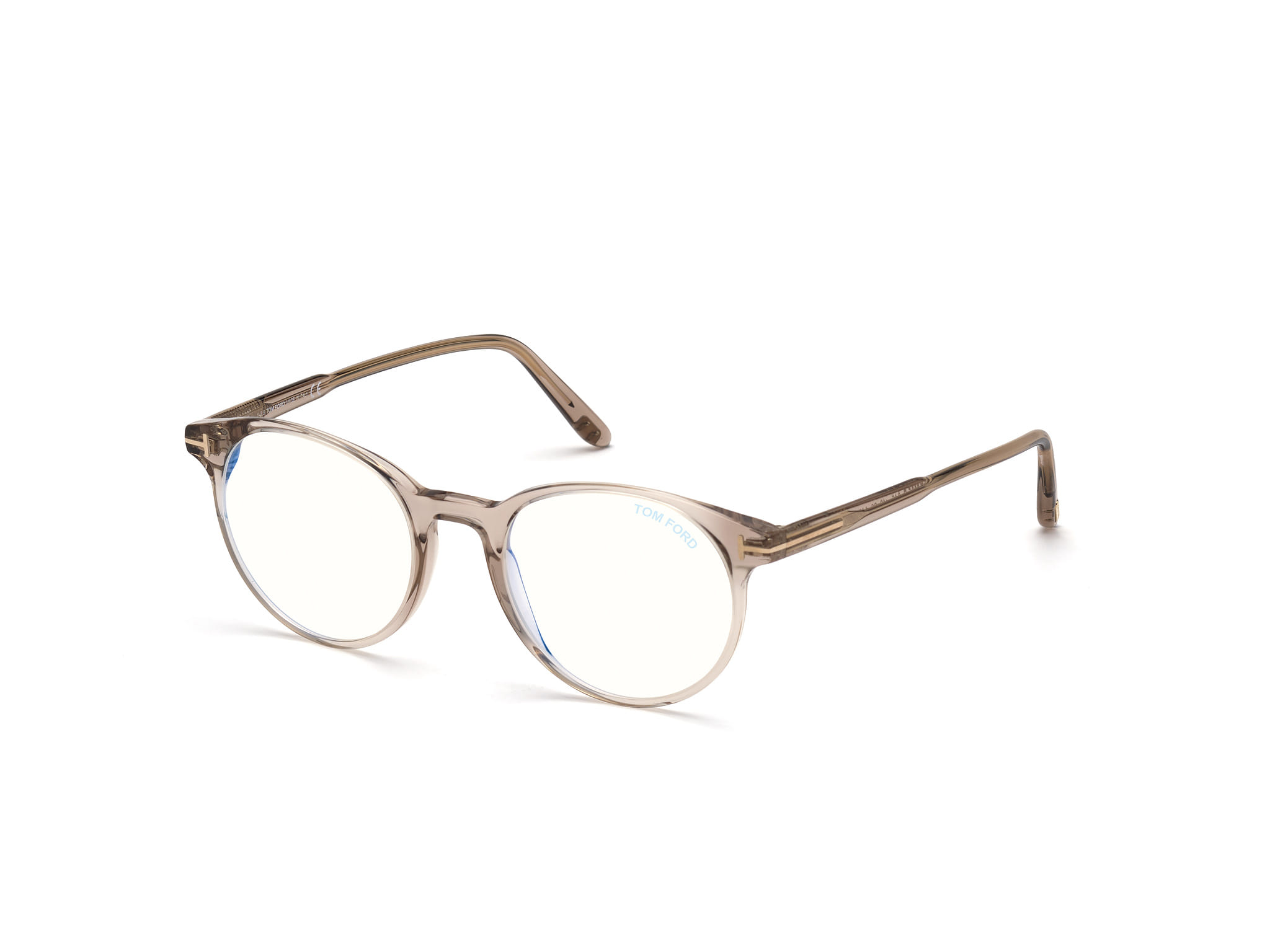 Tomford FT5695-B Frame Transparent Brown Male Full Shell — Transparent Brown frame