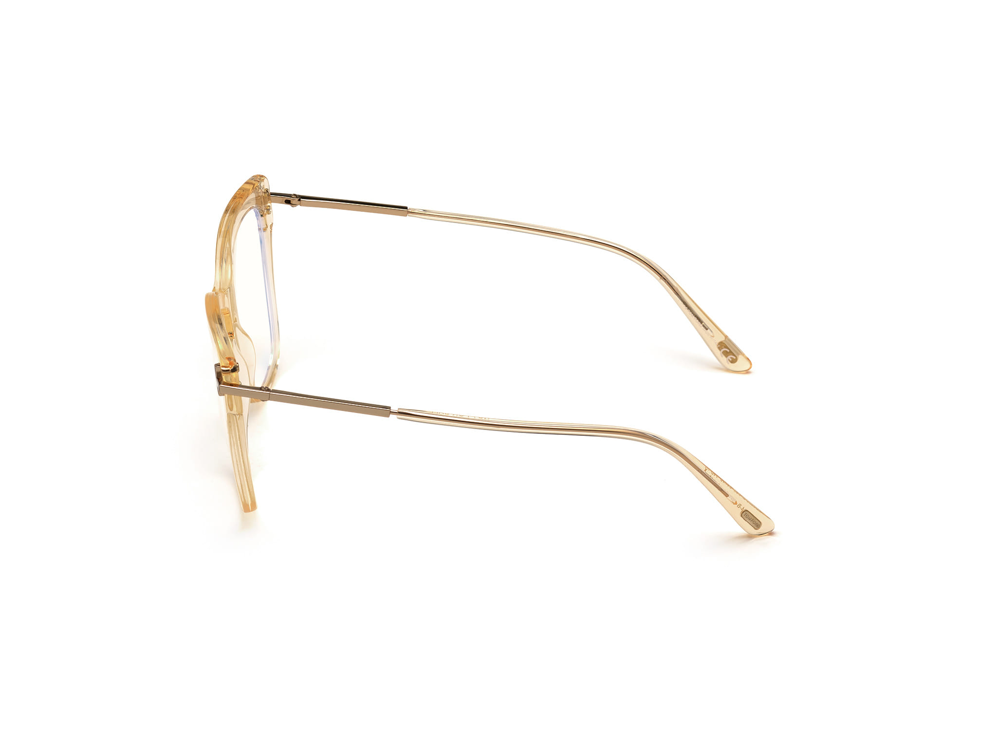 Tomford FT5704-B Frame Transparent Brown Female Full Metal w Frame — Transparent Brown frame — view 2