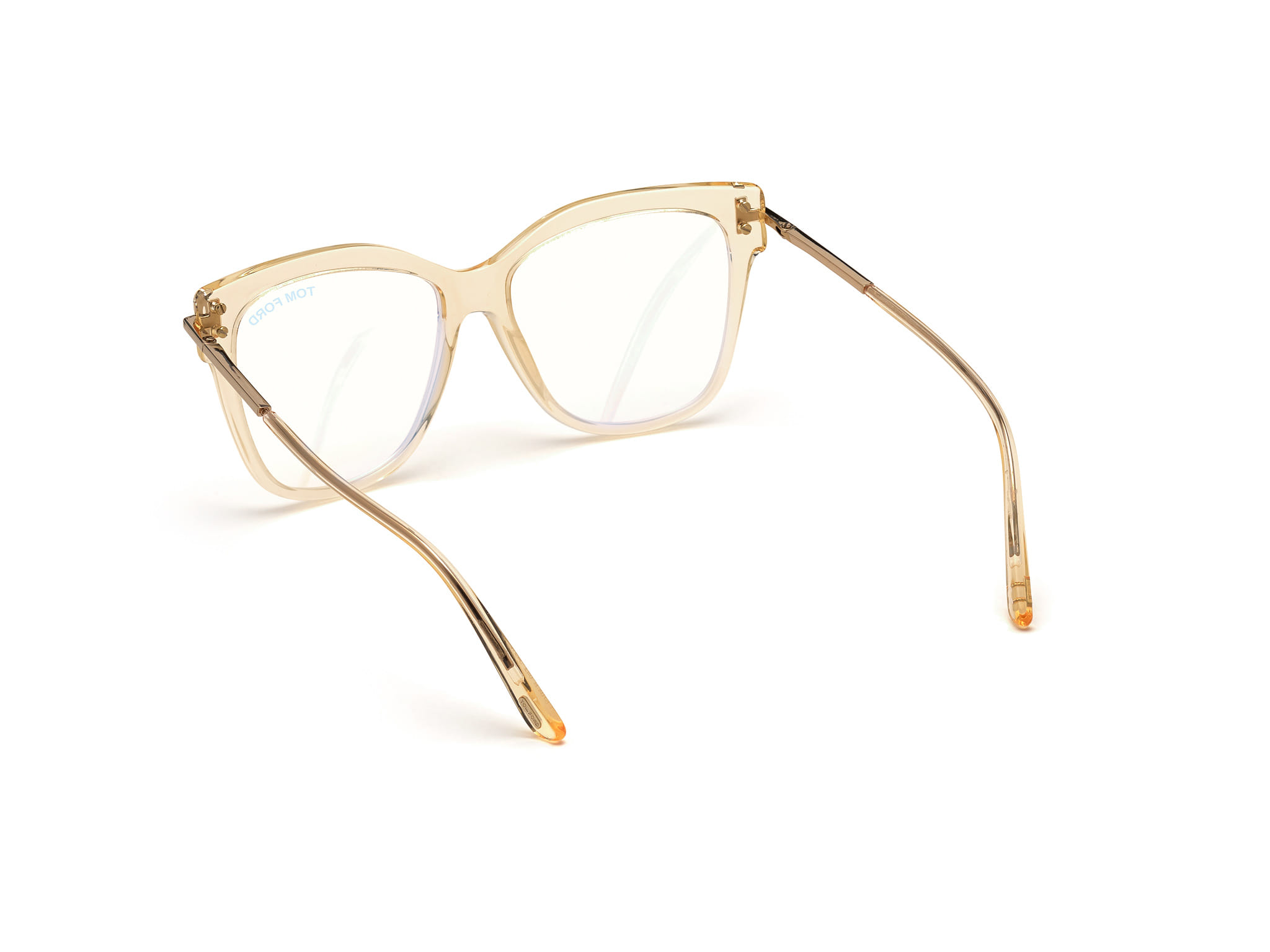 Tomford FT5704-B Frame Transparent Brown Female Full Metal w Frame — Transparent Brown frame — view 3