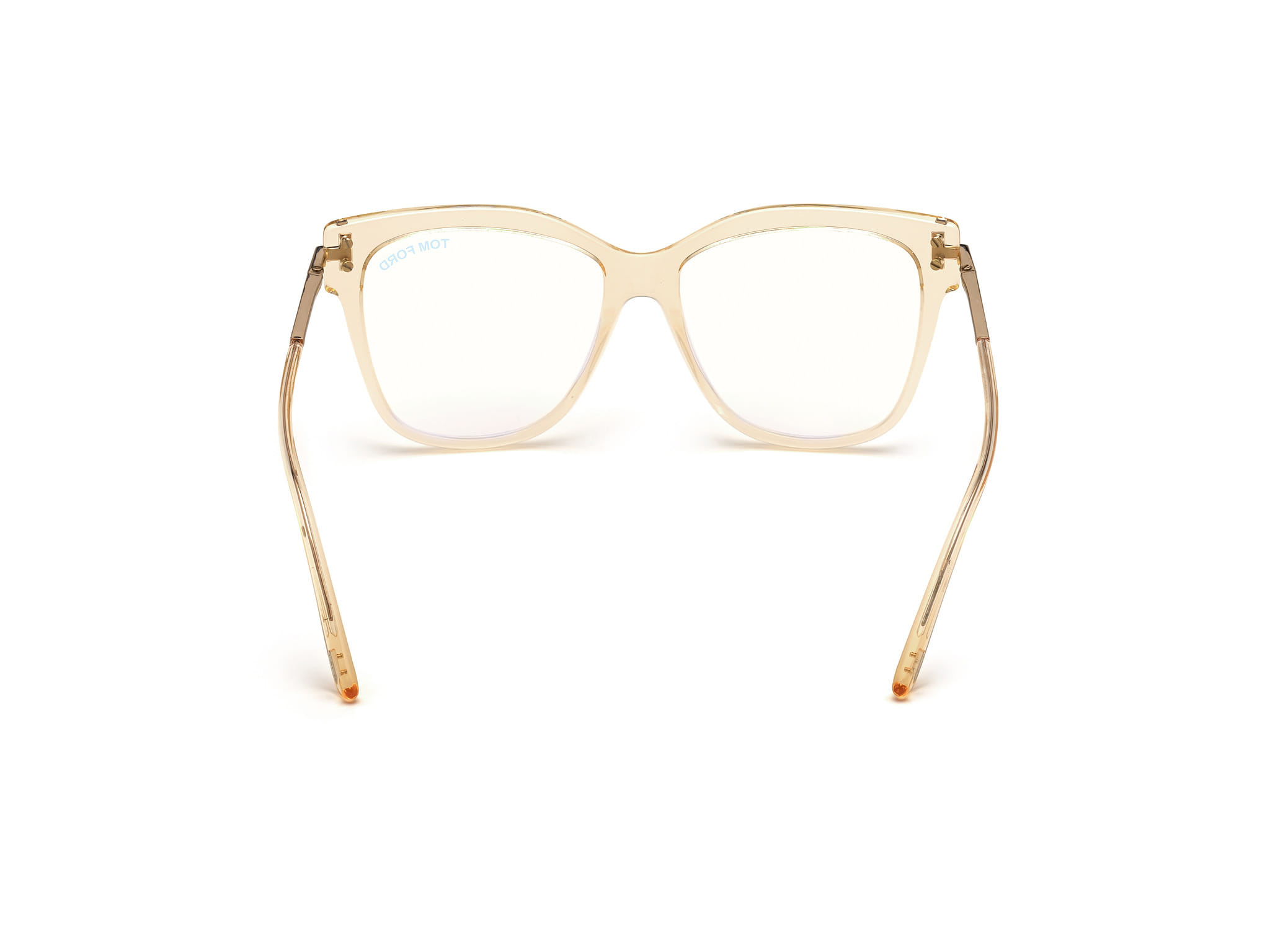 Tomford FT5704-B Frame Transparent Brown Female Full Metal w Frame — Transparent Brown frame — view 4