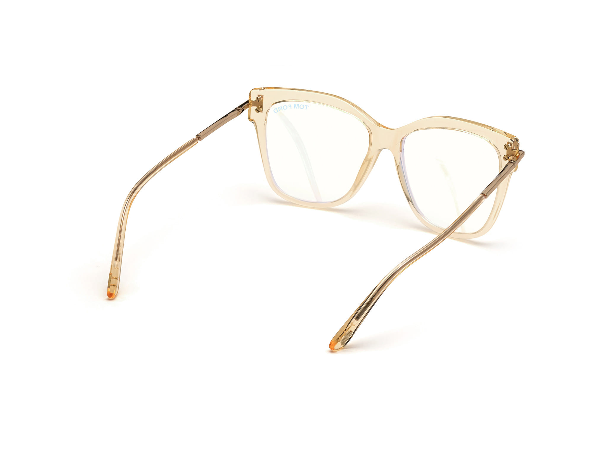 Tomford FT5704-B Frame Transparent Brown Female Full Metal w Frame — Transparent Brown frame — view 5