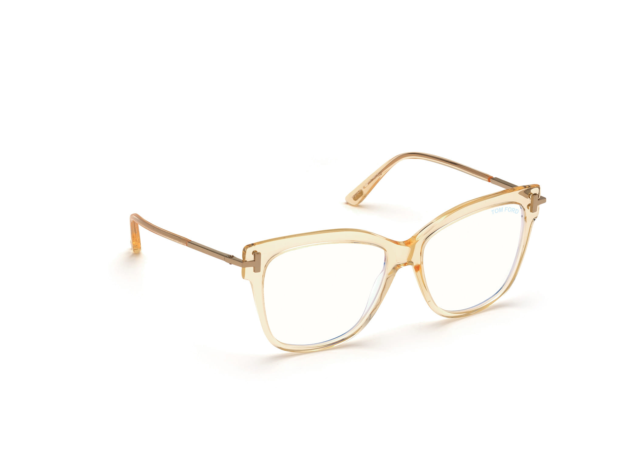Tomford FT5704-B Frame Transparent Brown Female Full Metal w Frame — Transparent Brown frame — view 7