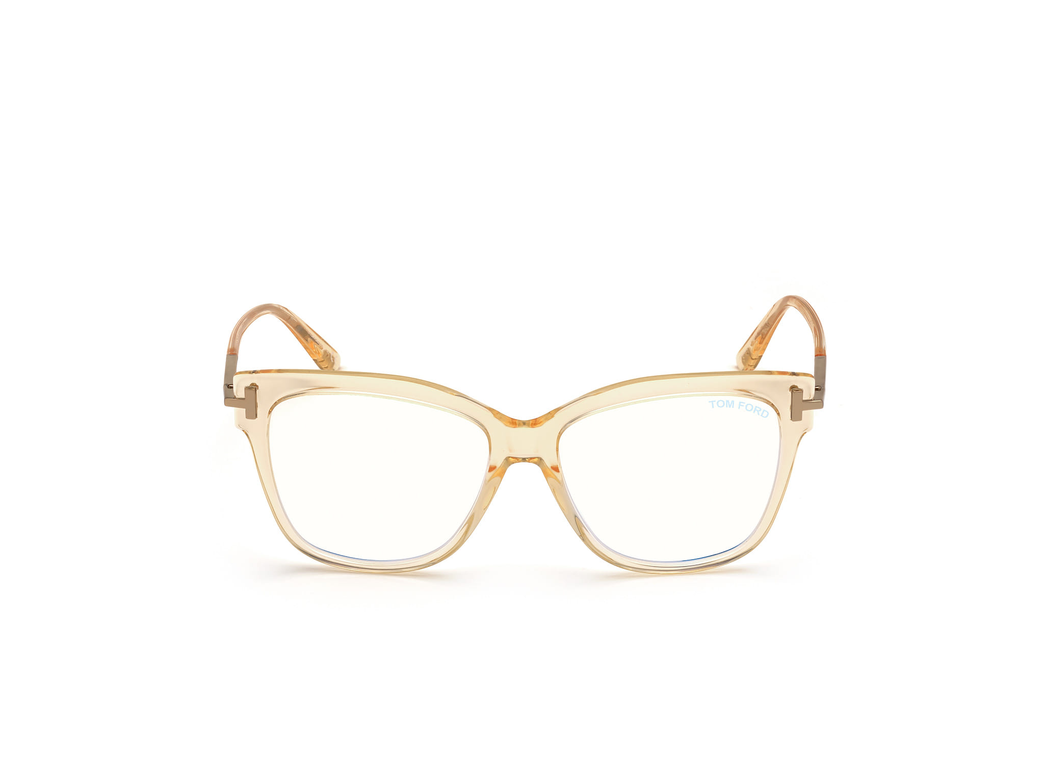 Tomford FT5704-B Frame Transparent Brown Female Full Metal w Frame — Transparent Brown frame — view 8