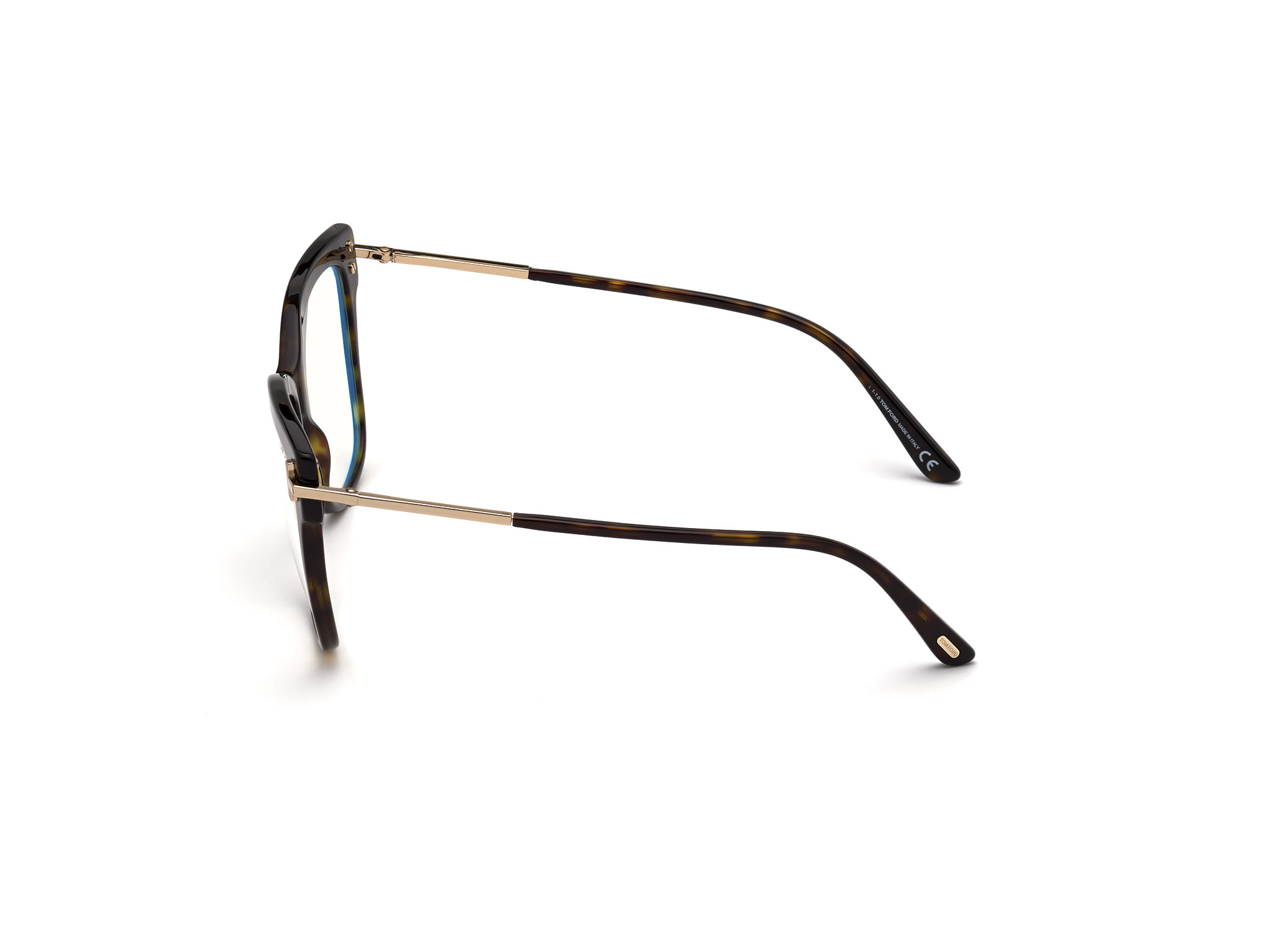 Tomford FT5704-B Frame Havana Female Full Metal with Shell Frame — Havana frame — view 2