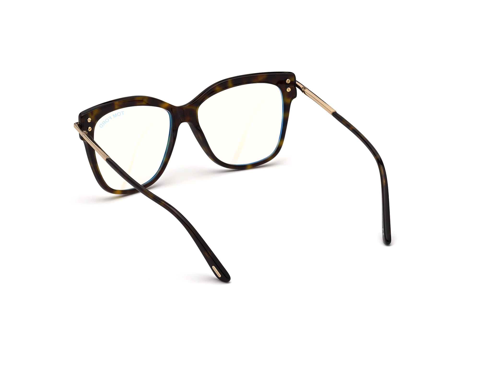 Tomford FT5704-B Frame Havana Female Full Metal with Shell Frame — Havana frame — view 3