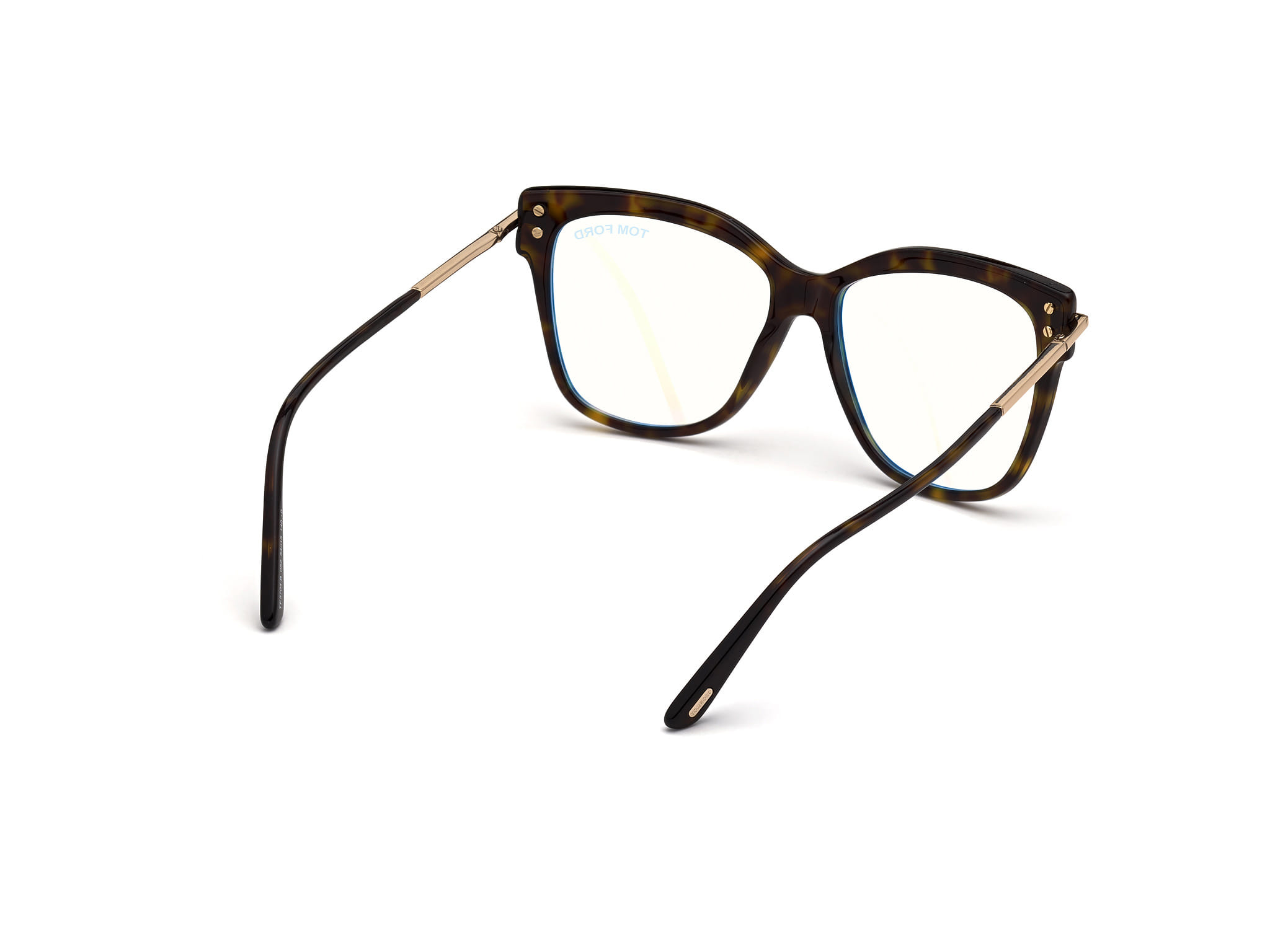 Tomford FT5704-B Frame Havana Female Full Metal with Shell Frame — Havana frame — view 5