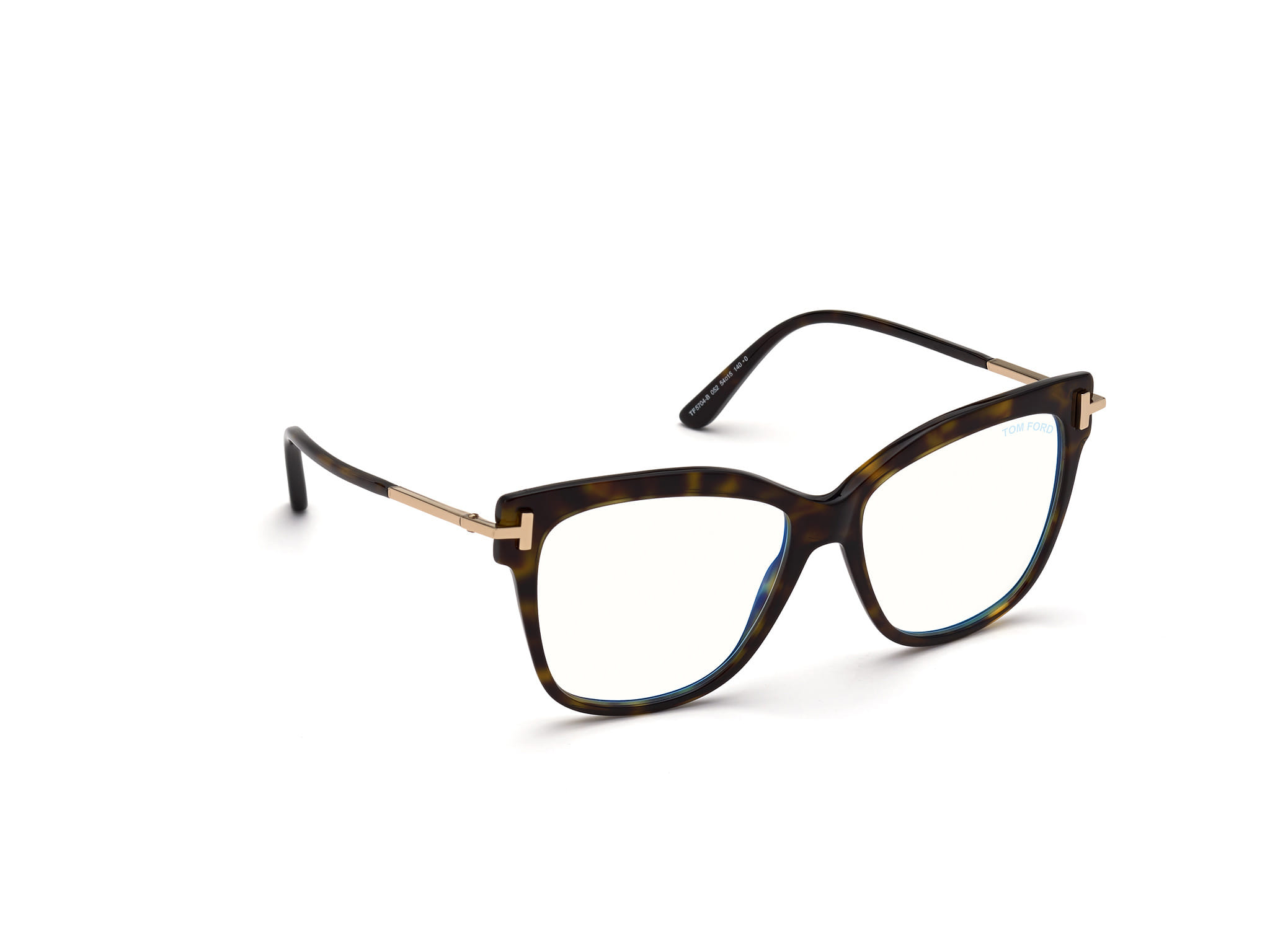 Tomford FT5704-B Frame Havana Female Full Metal with Shell Frame — Havana frame — view 7