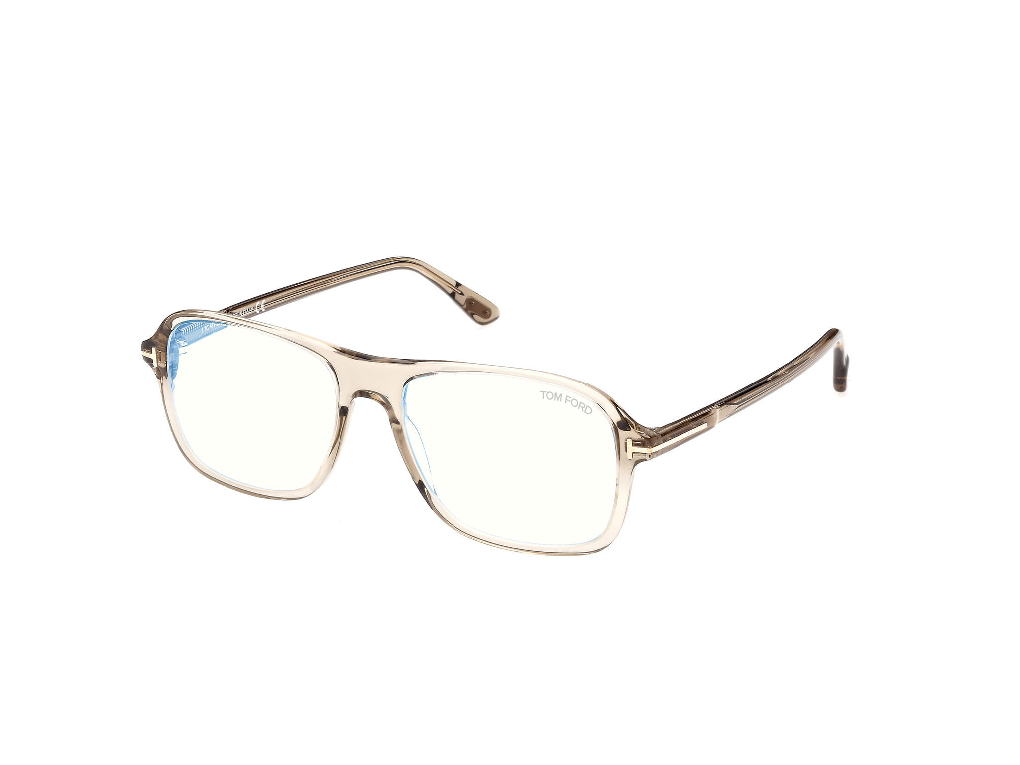 Tomford FT5806-B Frame Transparent Brown Male Full Shell — Transparent Brown frame