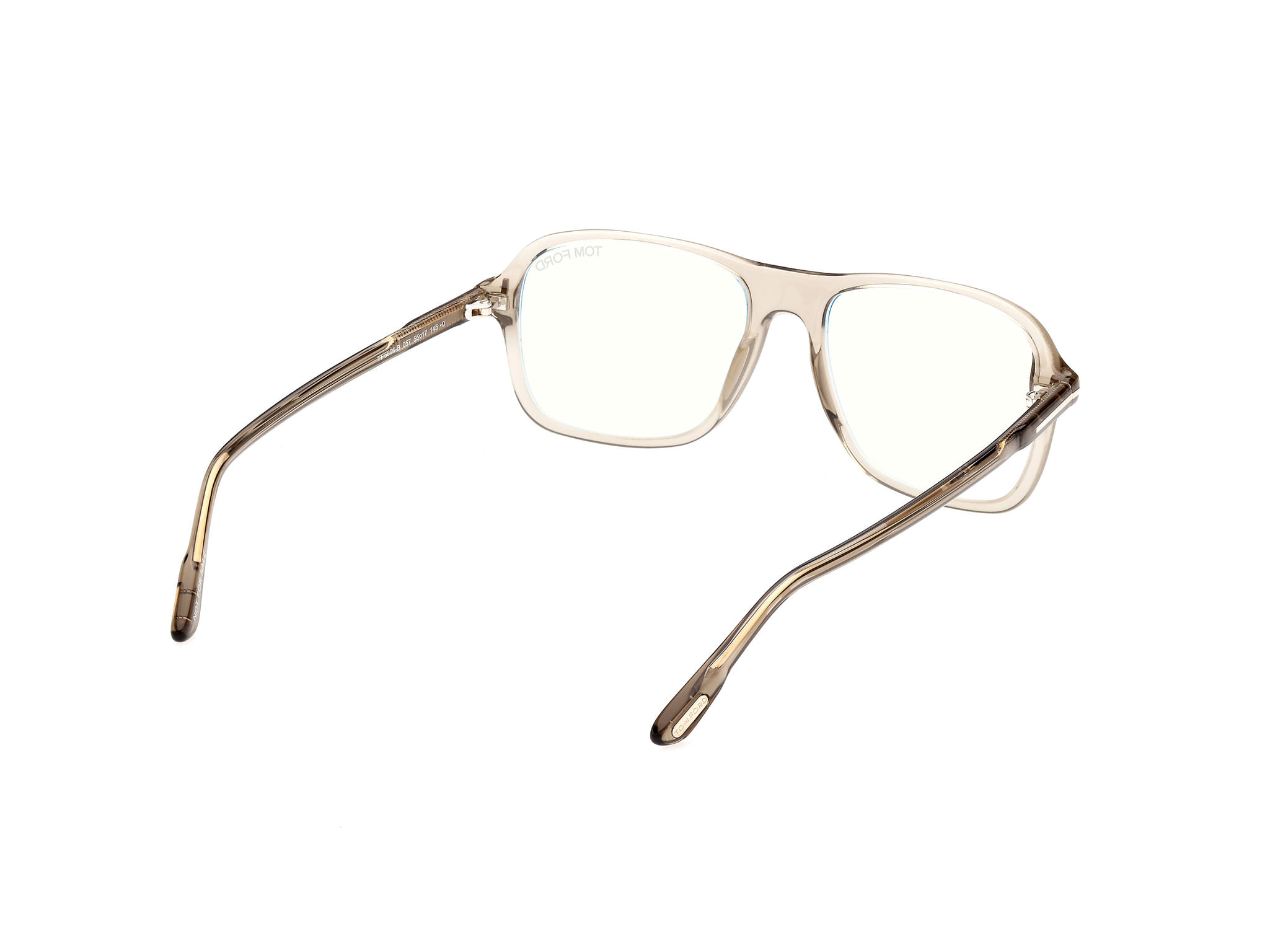 Tomford FT5806-B Frame Transparent Brown Male Full Shell Frame — Transparent Brown frame — view 5