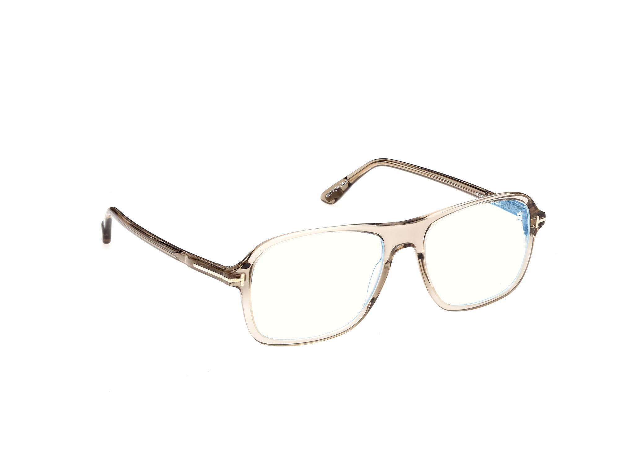 Tomford FT5806-B Frame Transparent Brown Male Full Shell Frame — Transparent Brown frame — view 7